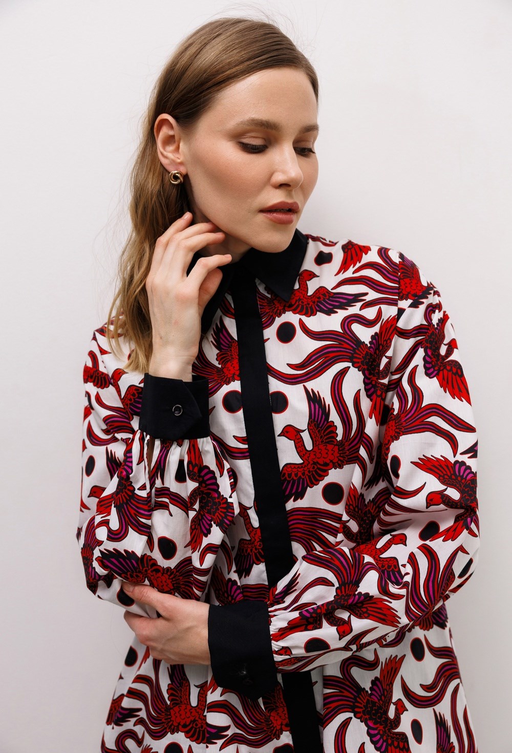 Блуза А-силуэта из поплина KENZO - фото 77672