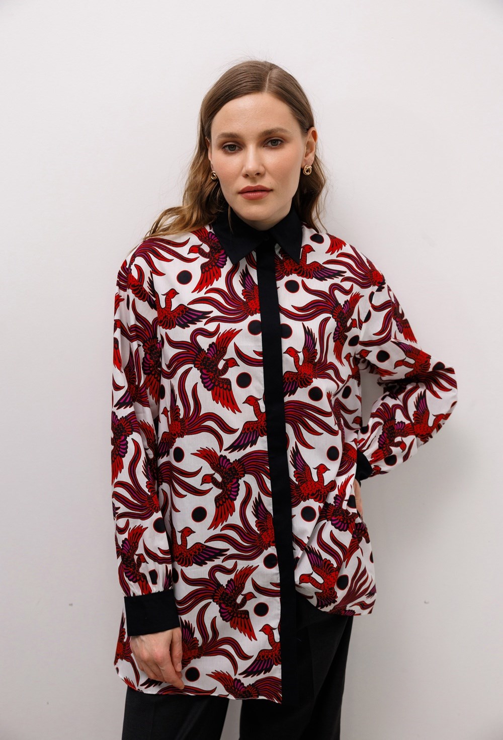 Блуза А-силуэта из поплина KENZO - фото 77673