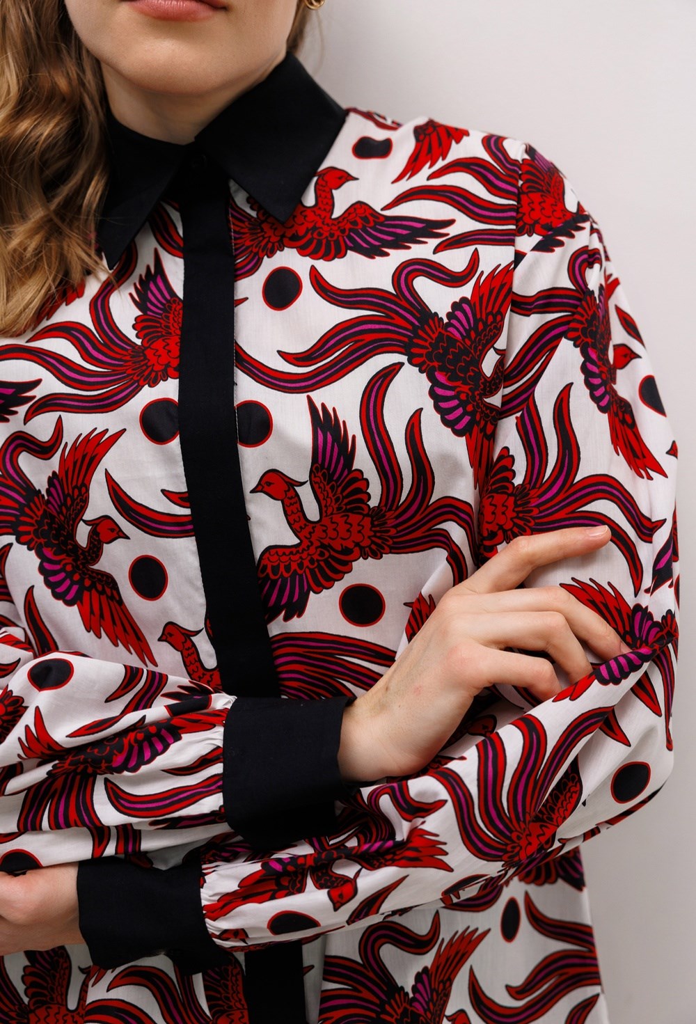 Блуза А-силуэта из поплина KENZO - фото 77674