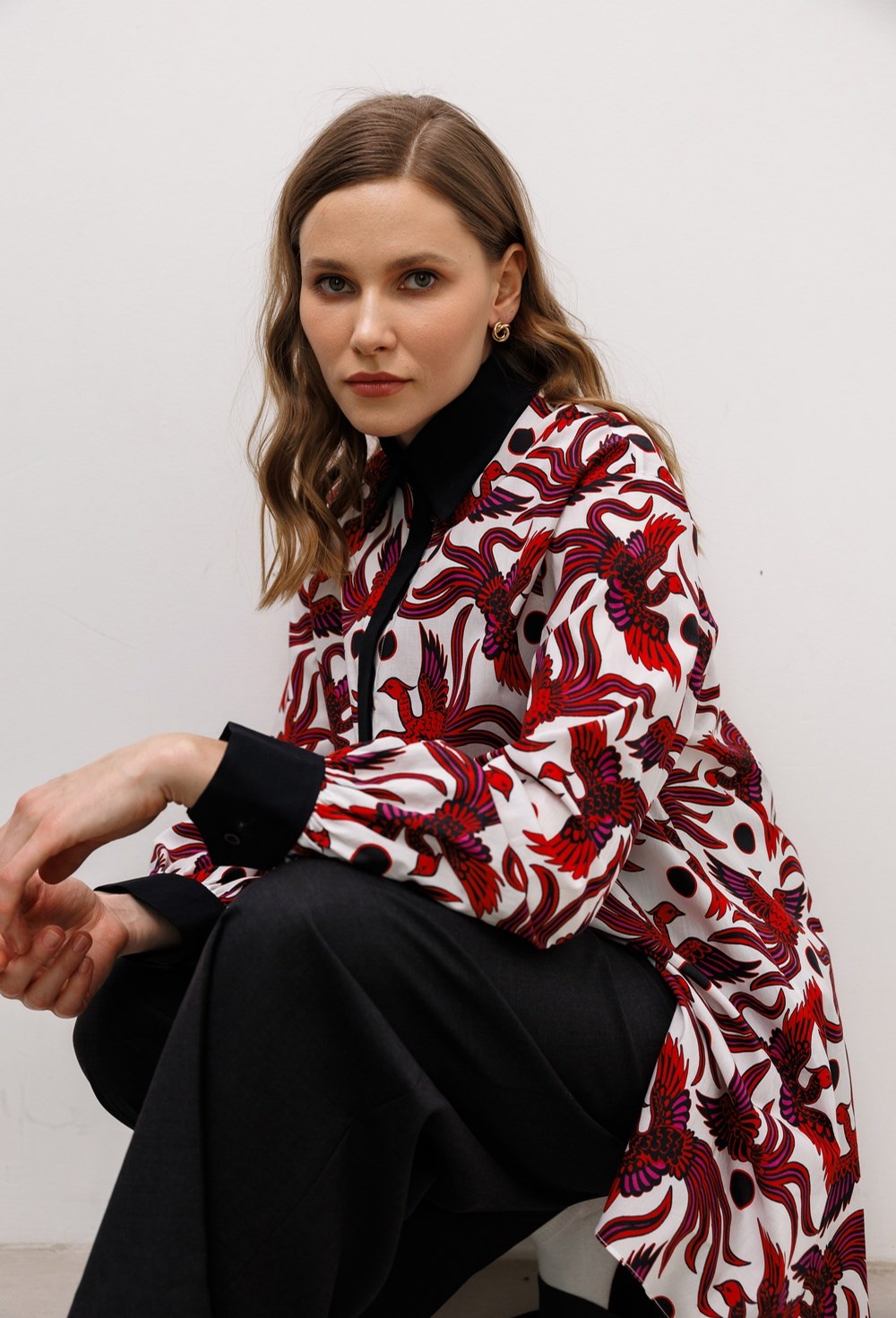 Блуза А-силуэта из поплина KENZO - фото 77675