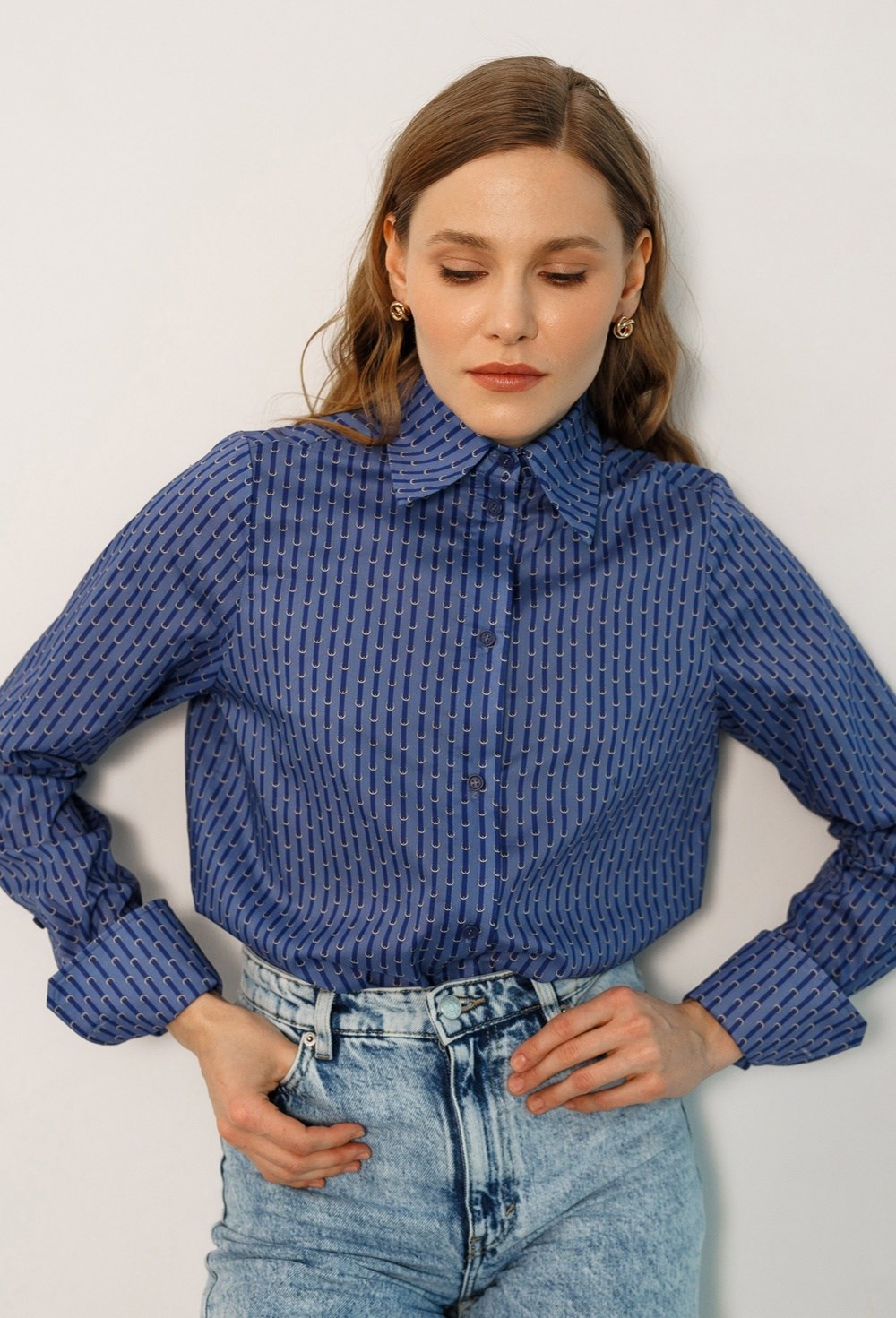 Рубашка с удлиненными манжетами из хлопка Liberty - фото 77702