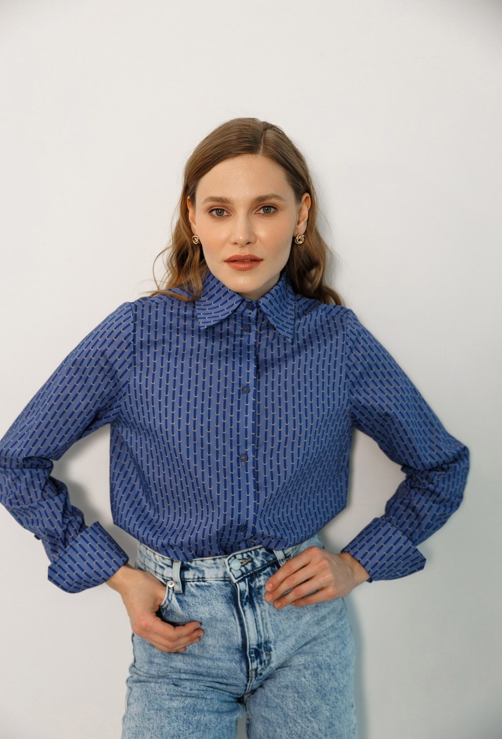 Рубашка с удлиненными манжетами из хлопка Liberty - фото 77705