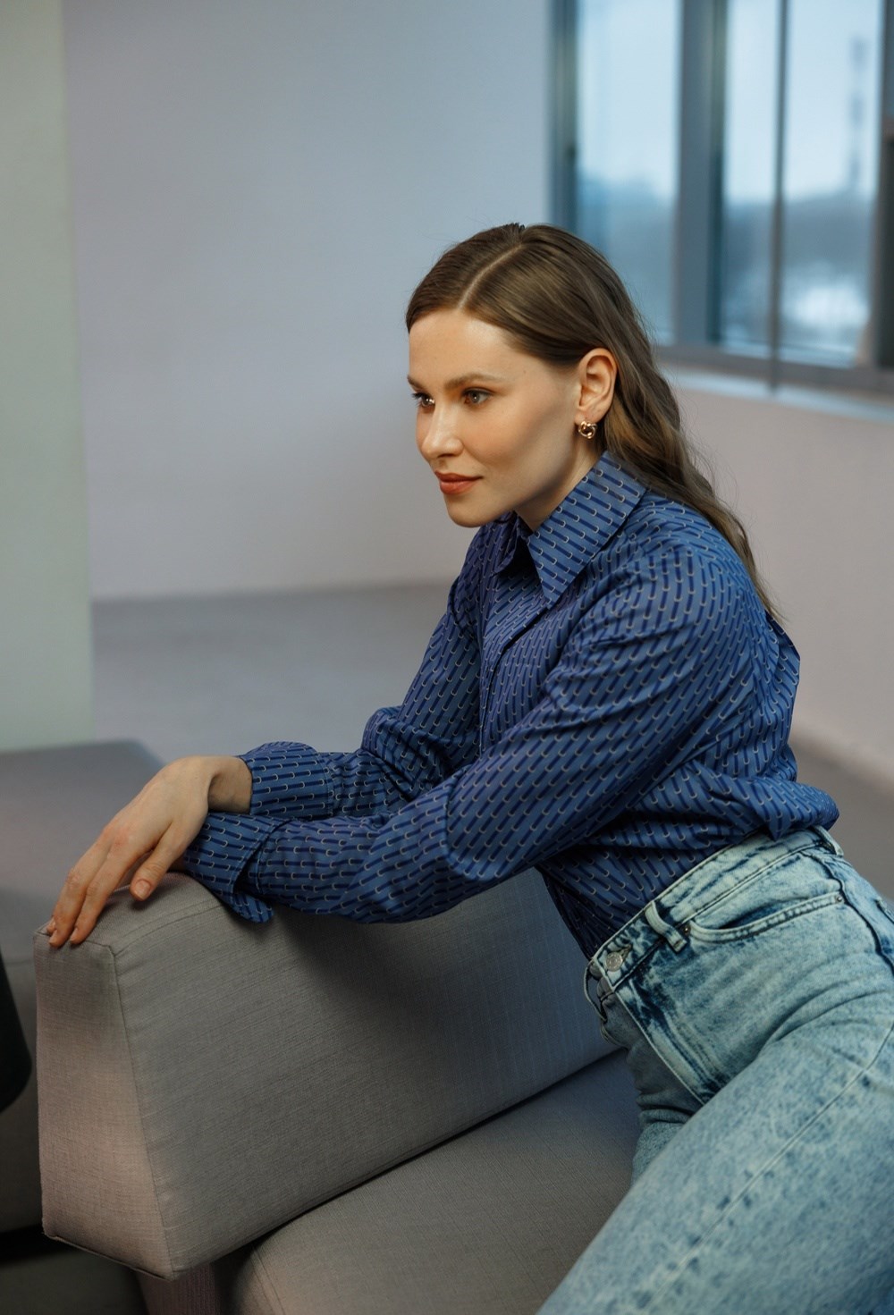 Рубашка с удлиненными манжетами из хлопка Liberty - фото 77707