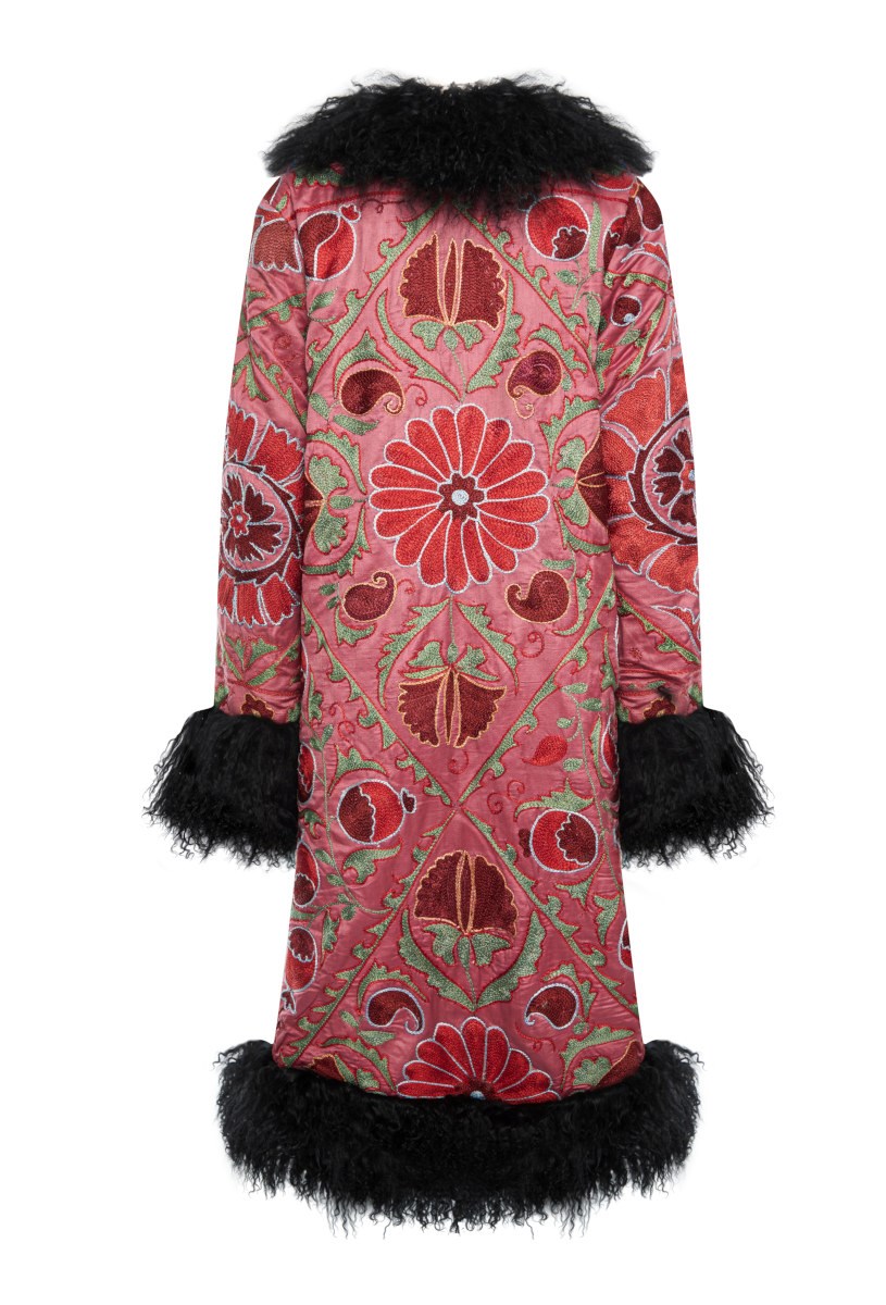 Шелковое пальто PINK GLOSS - фото 77876