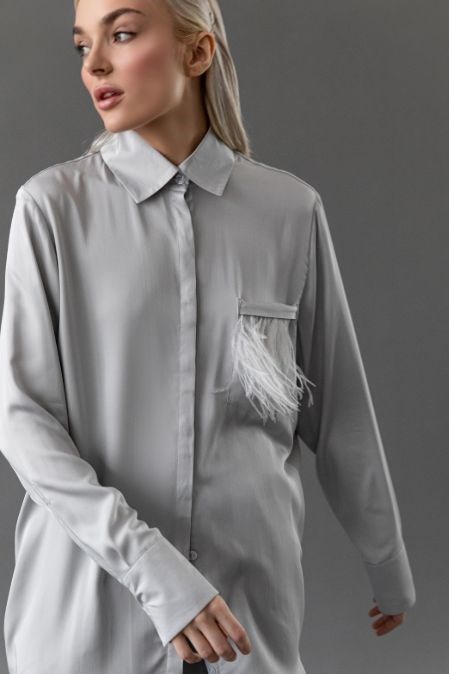 Рубашка О! с пером - фото 7909