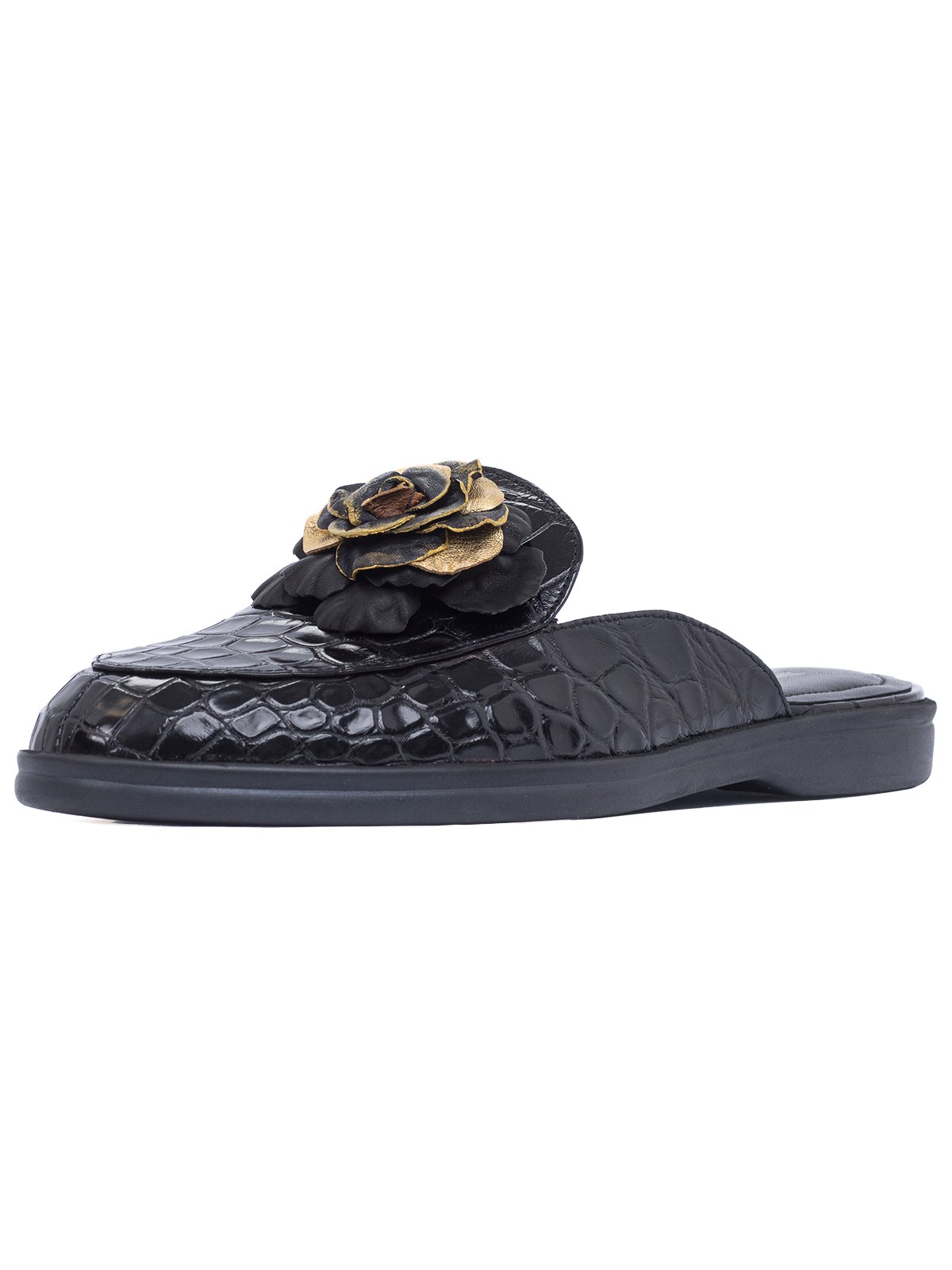 Мюли кроко Золотая роза - фото 81102