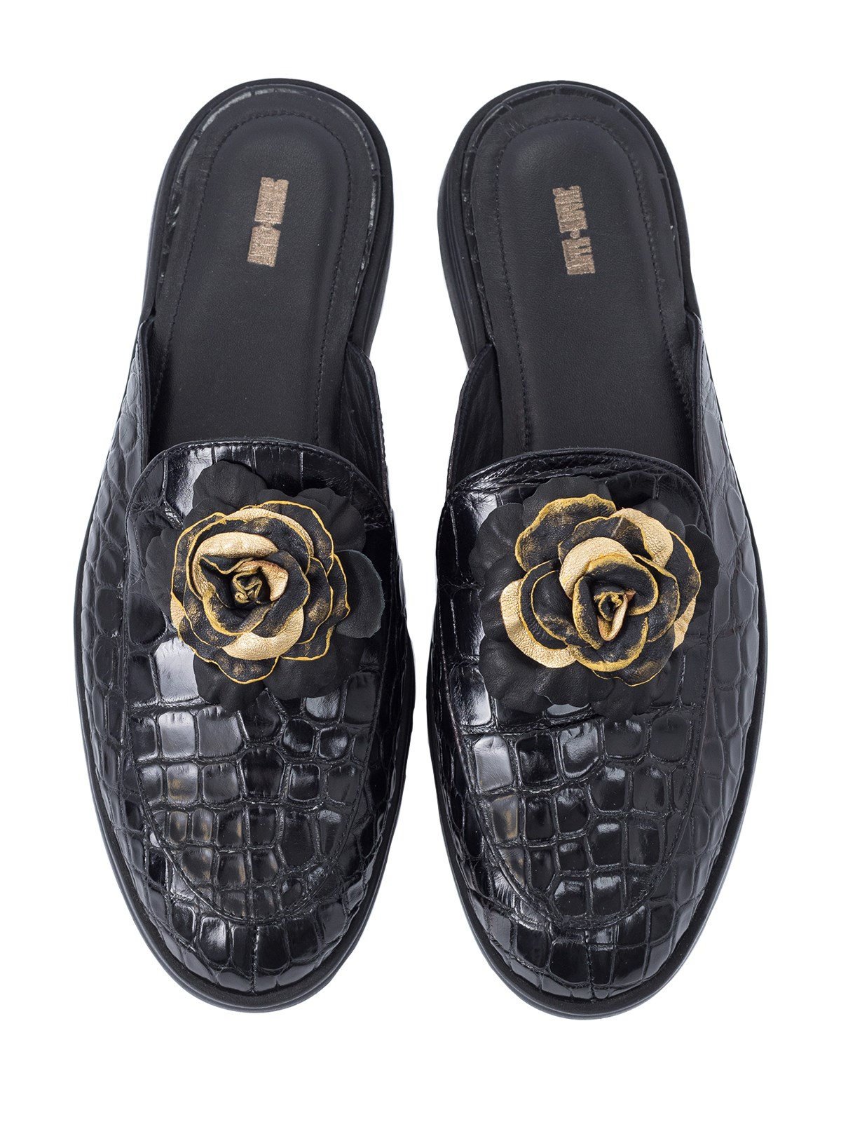 Мюли кроко Золотая роза - фото 81103