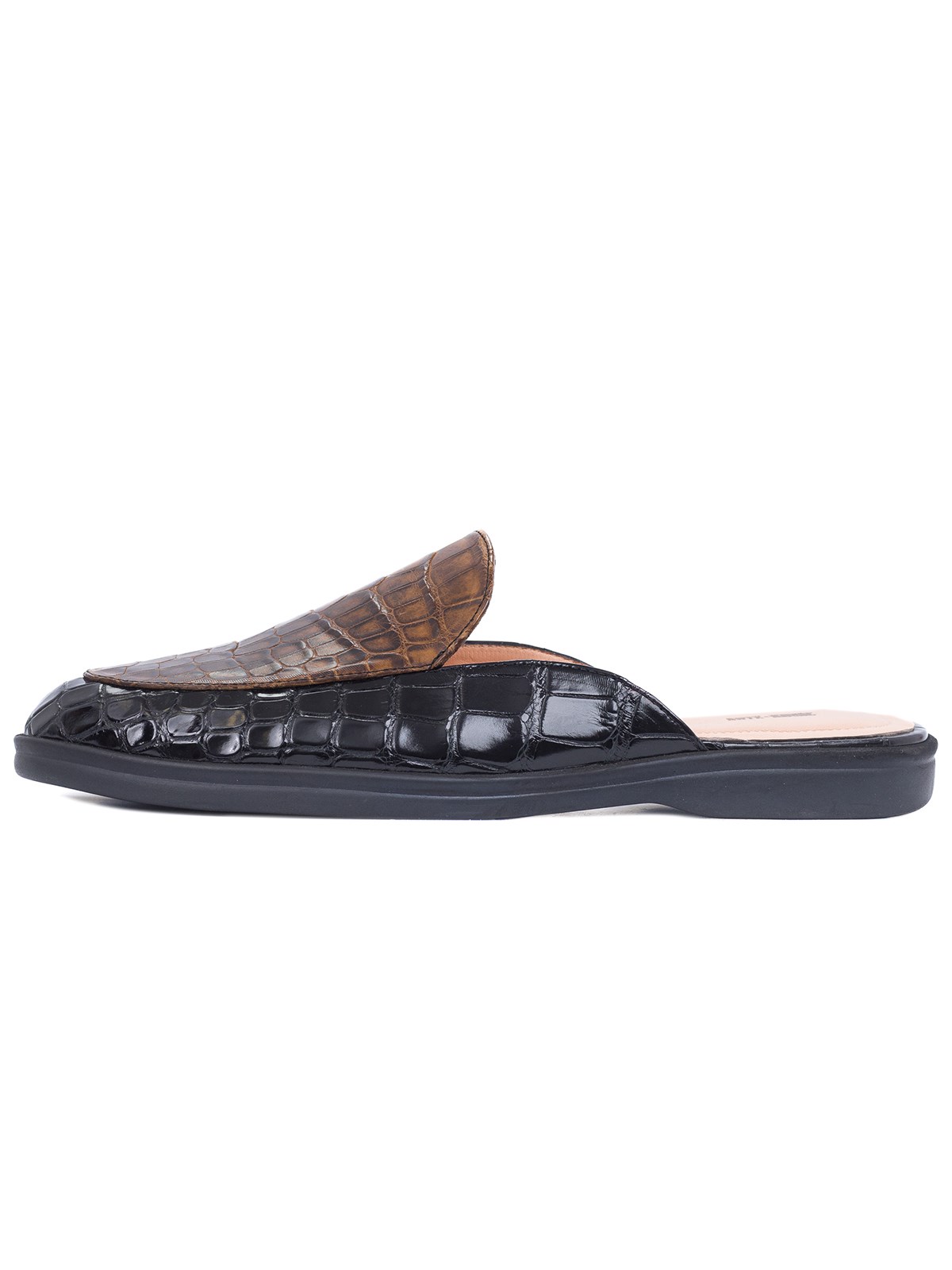 Мюли кроко в коричневом - фото 81175