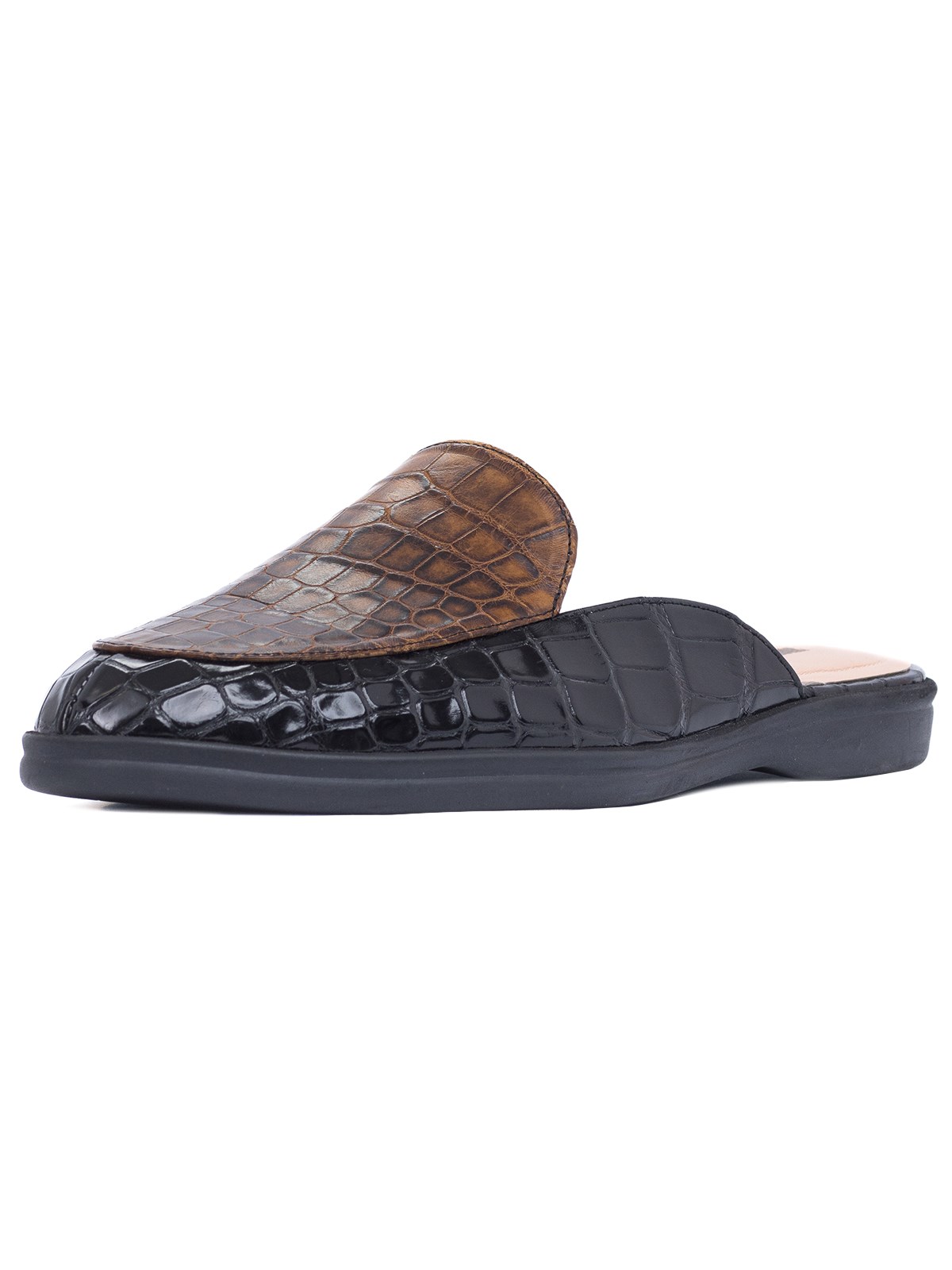 Мюли кроко в коричневом - фото 81178