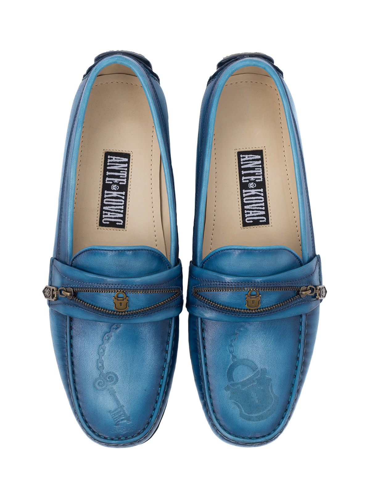 Мокасины в синем - фото 81207