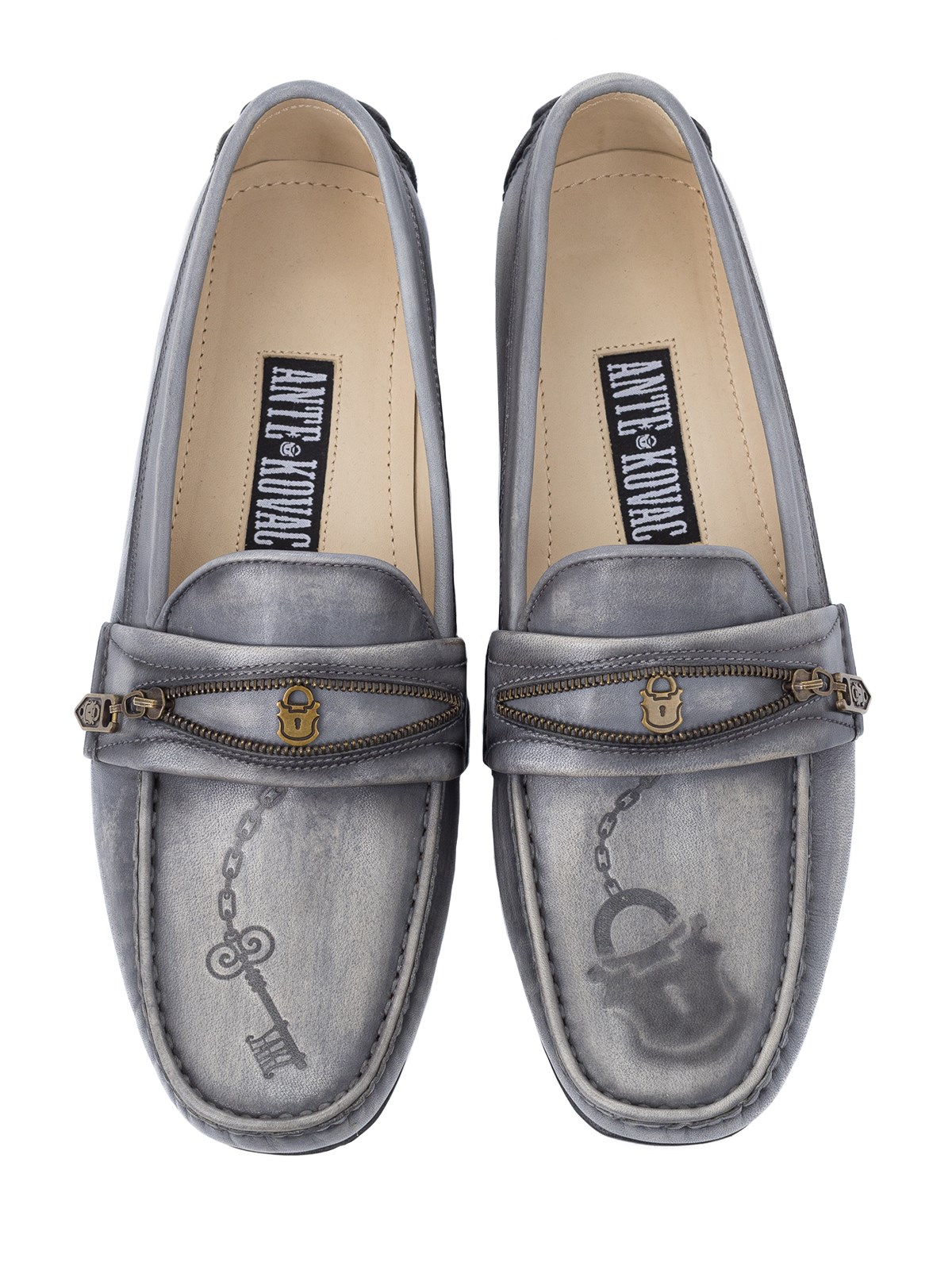 Мокасины в сером - фото 81214