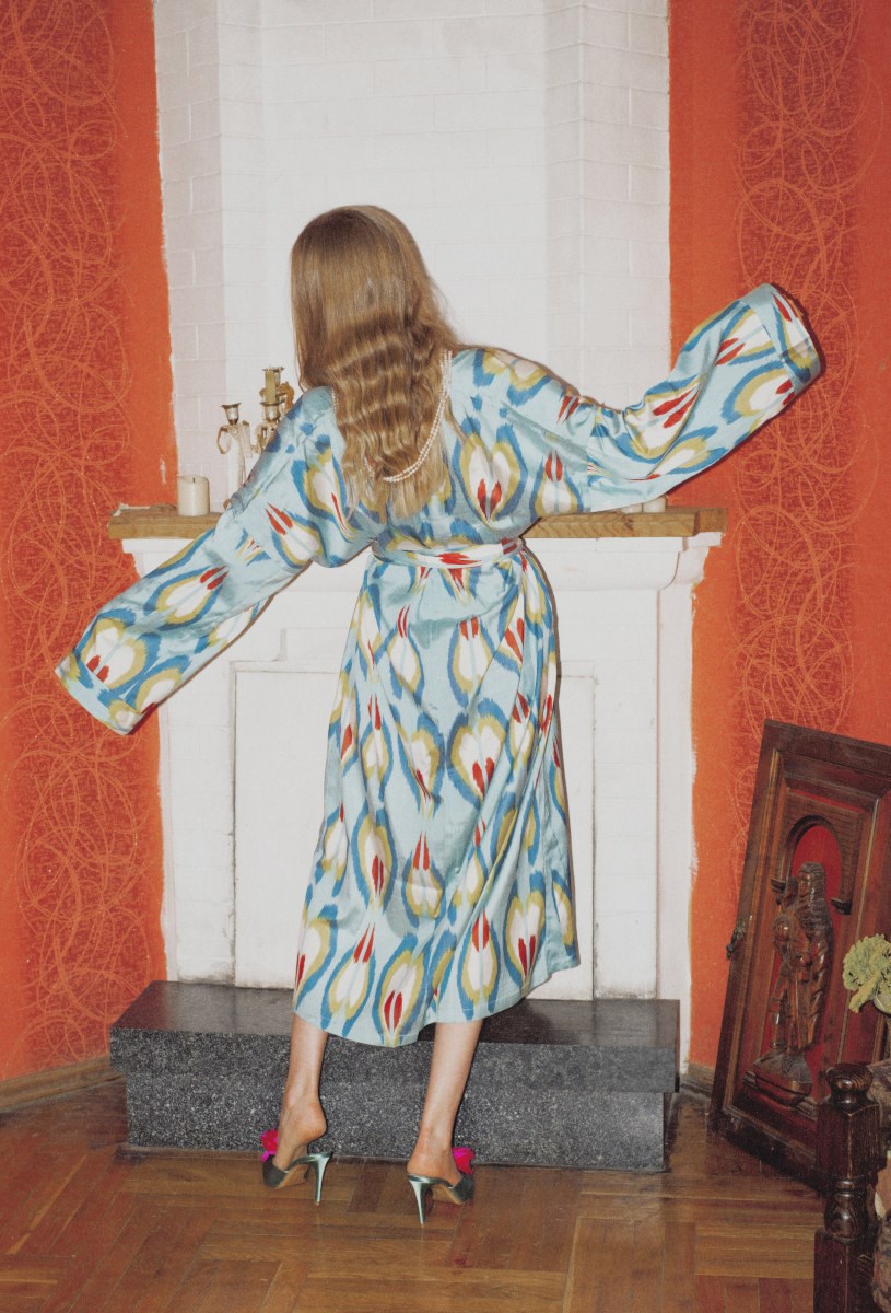 Шелковый кафтан BLUE SUNSET - фото 81330