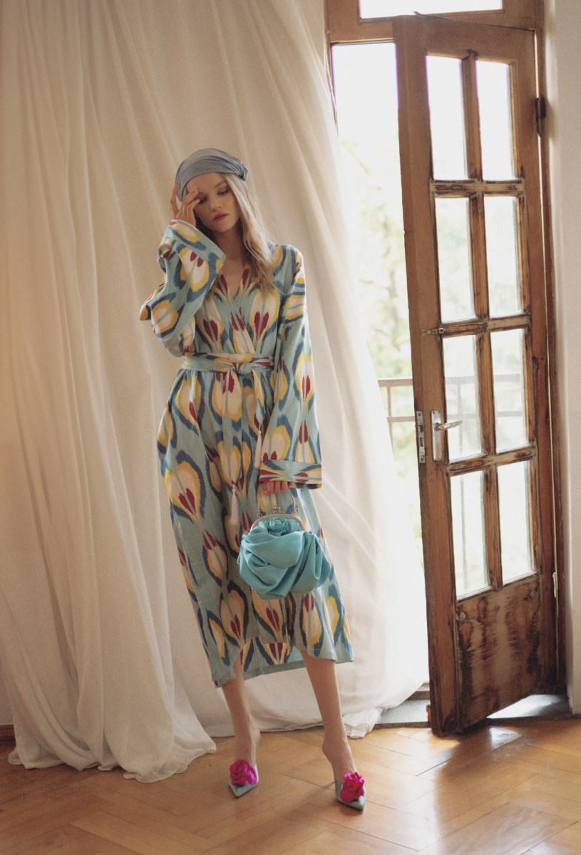 Шелковый кафтан BLUE SUNSET - фото 81332