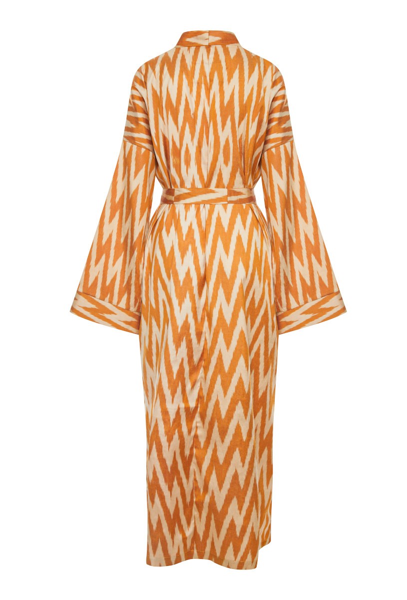 Шелковый кафтан ZIGZAG GOLD - фото 81339