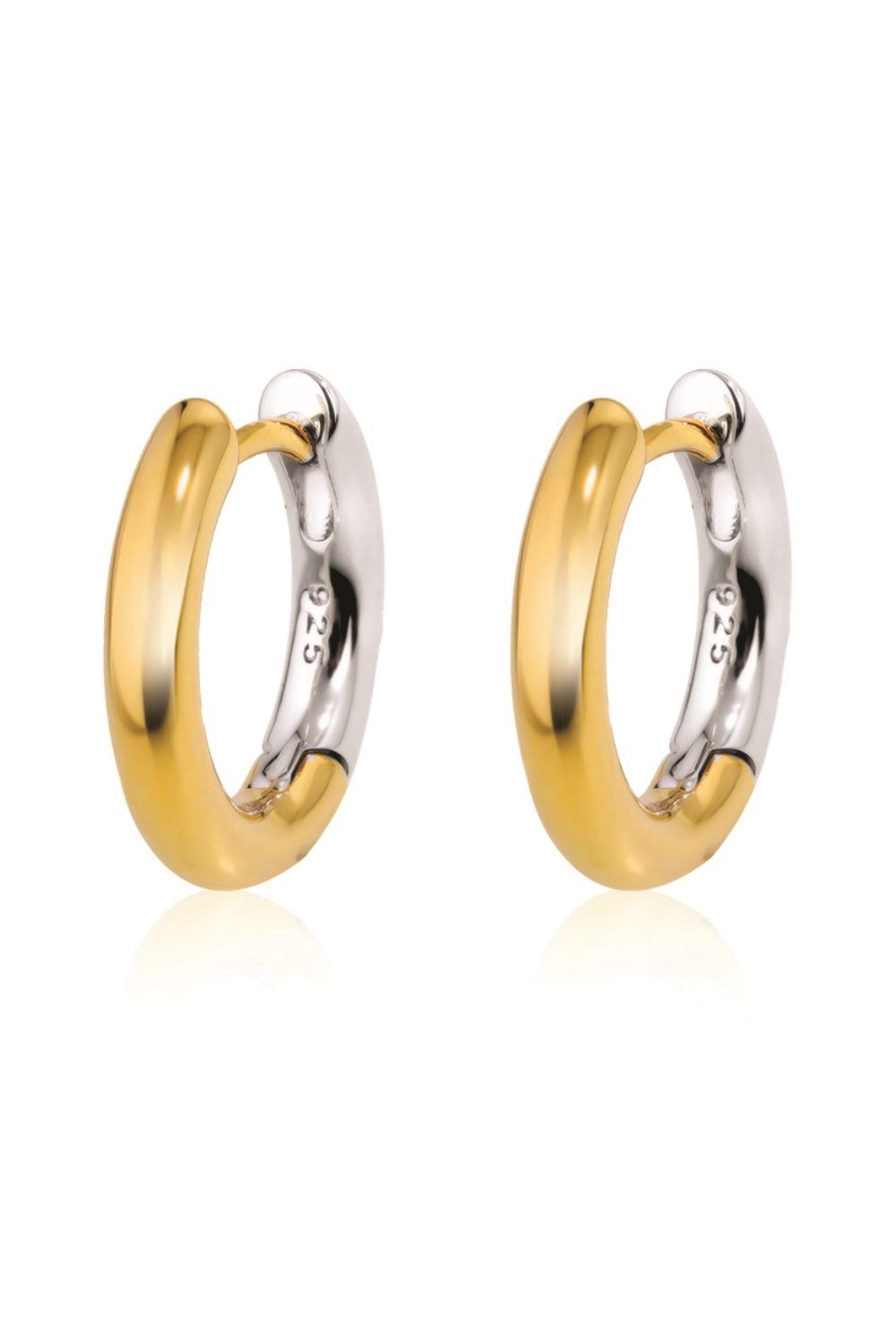 Bicolor ring earrings - фото 81631