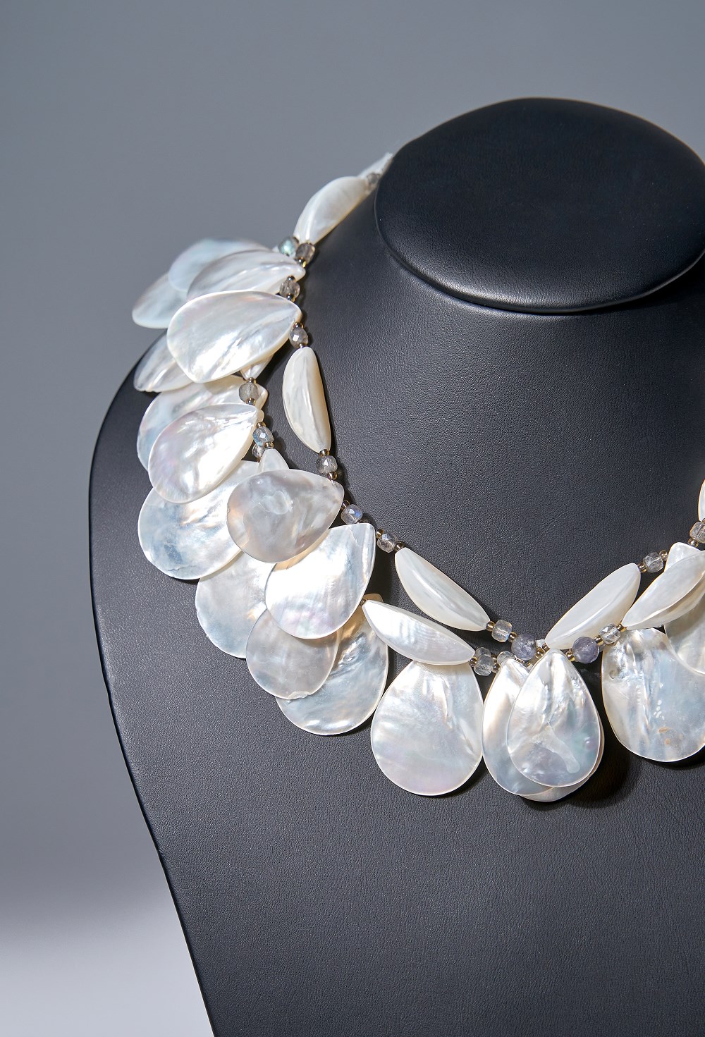 Бусы перламутр, лабрадорит - фото 82387