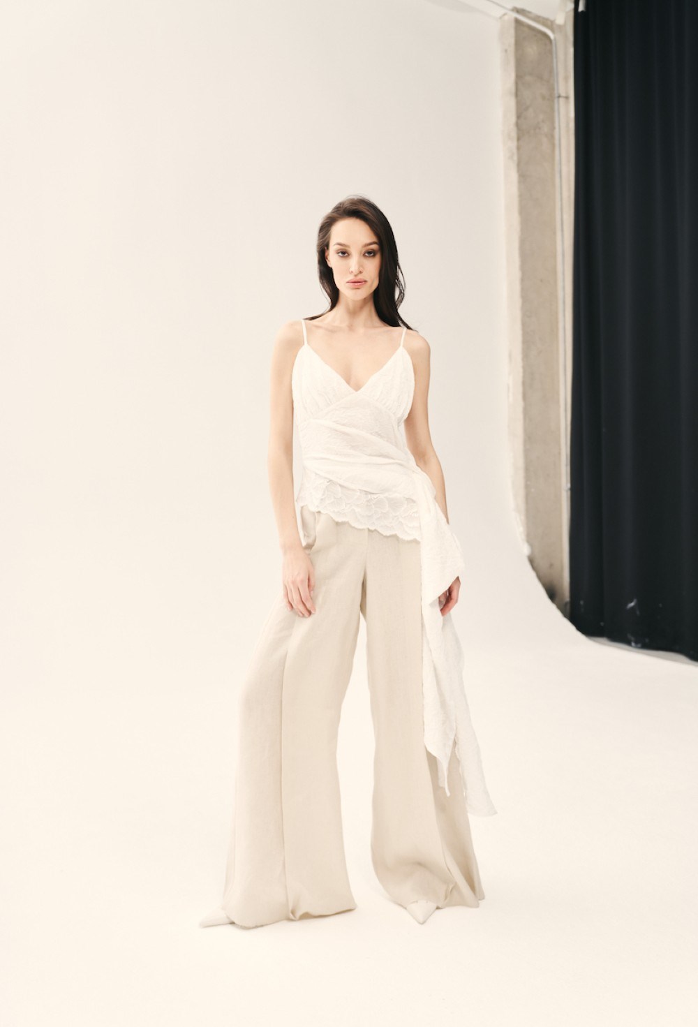 Топ белый с кружевом - фото 82864