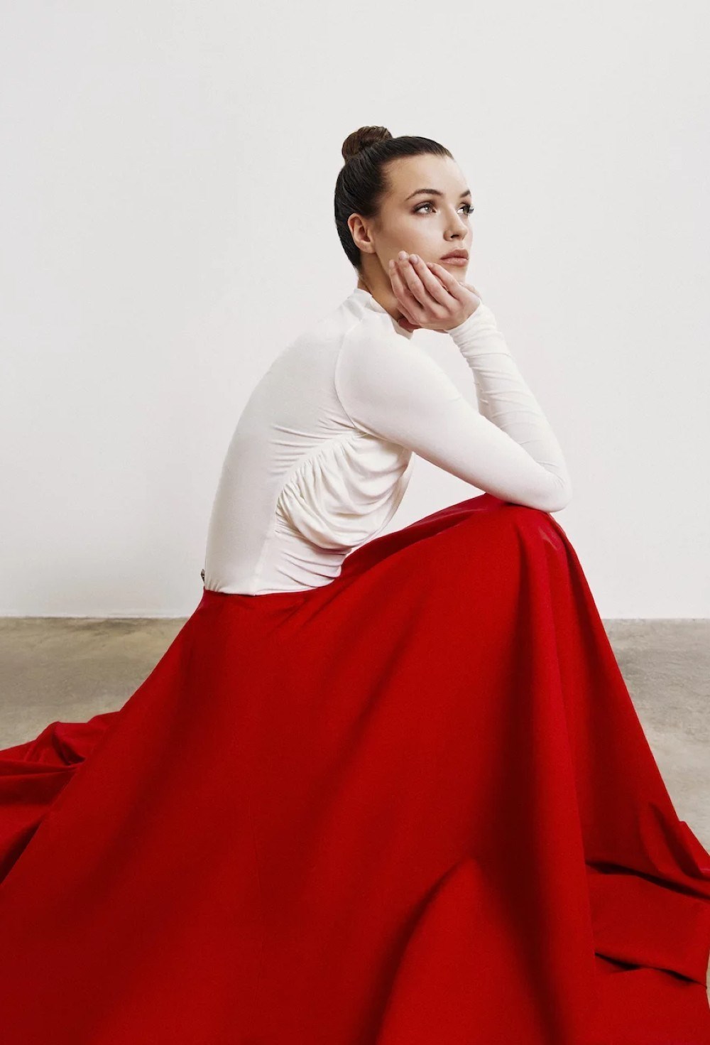 Лонгслив с драпировками - фото 82879