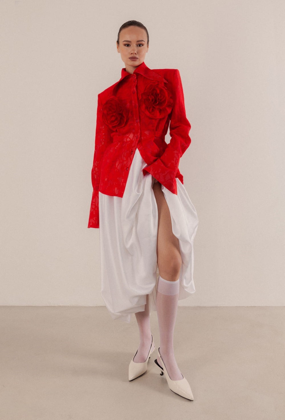 Рубашка с розами - фото 82974