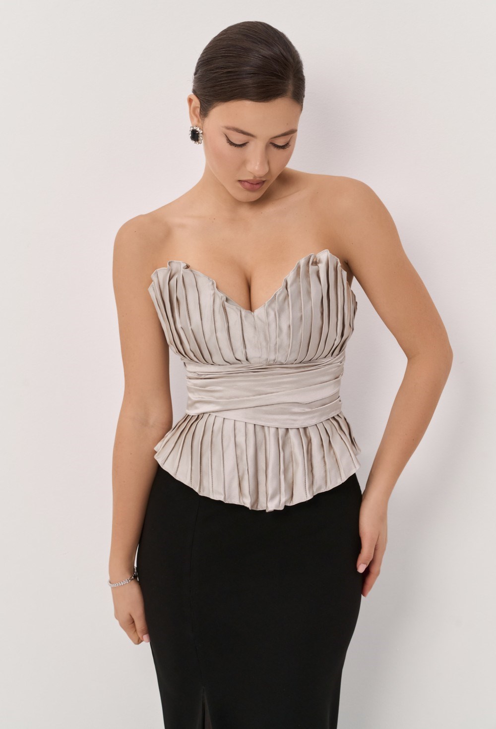 Серебряный корсет в складку - фото 83257