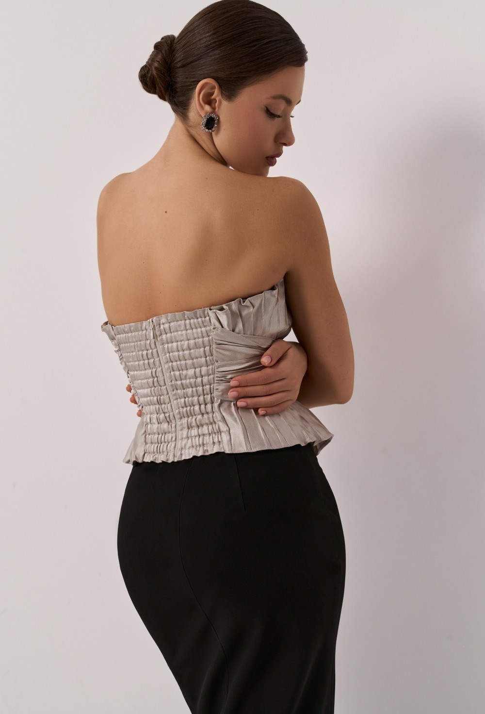 Серебряный корсет в складку - фото 83259