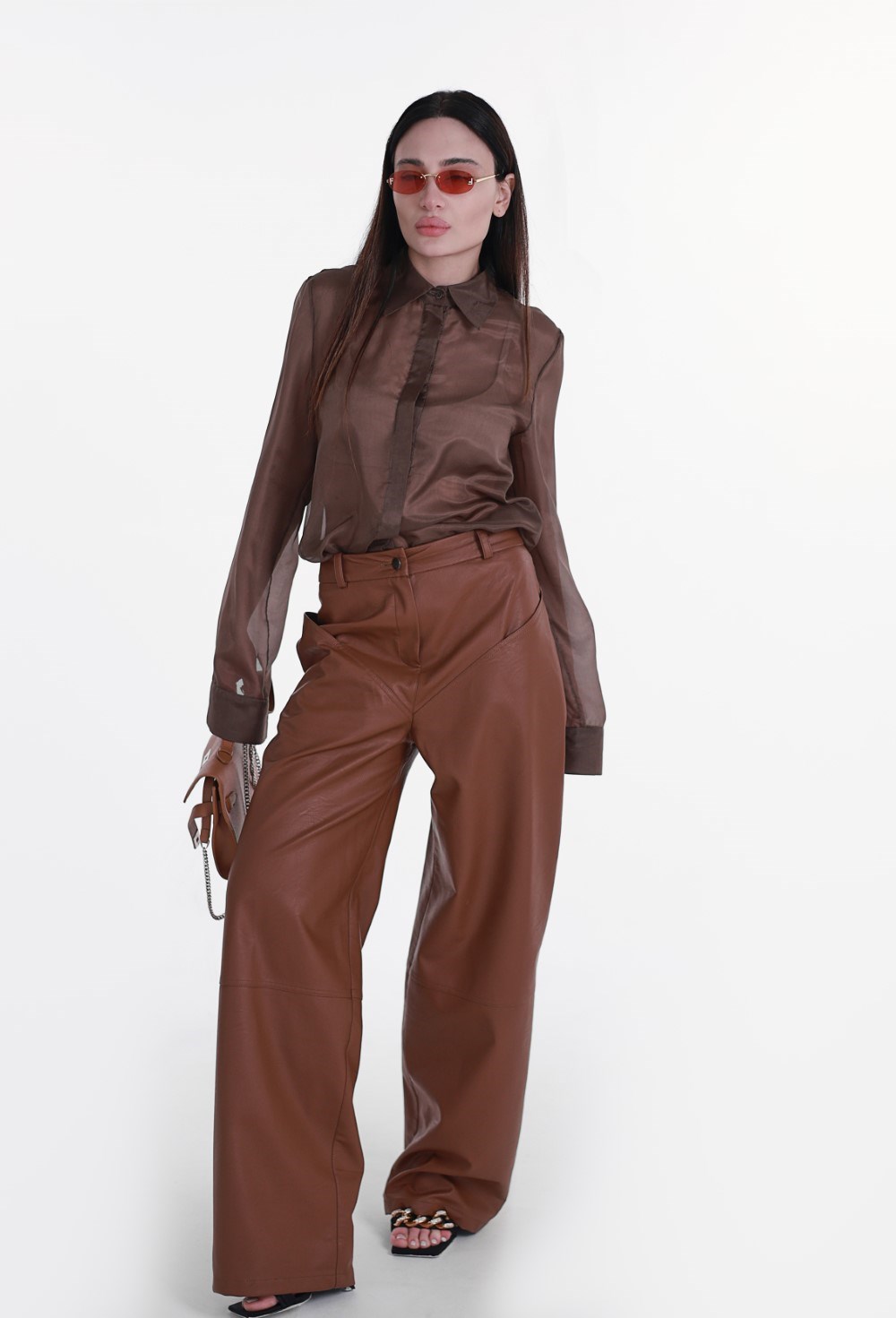 Брюки из экокожи - фото 83728