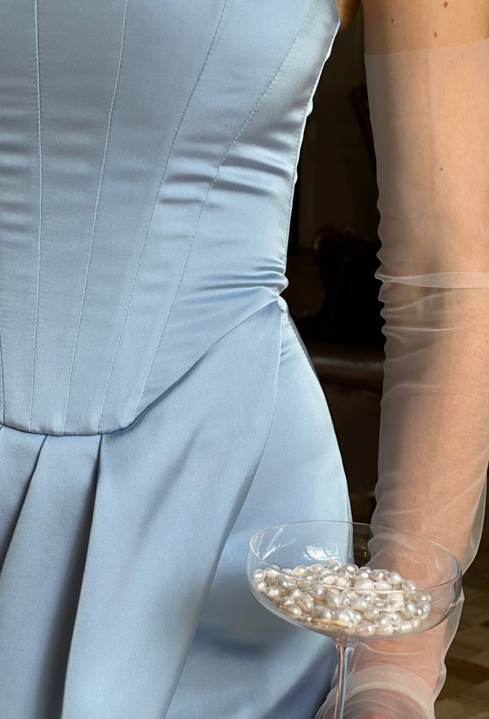 Корсетное платье голубое - фото 83865