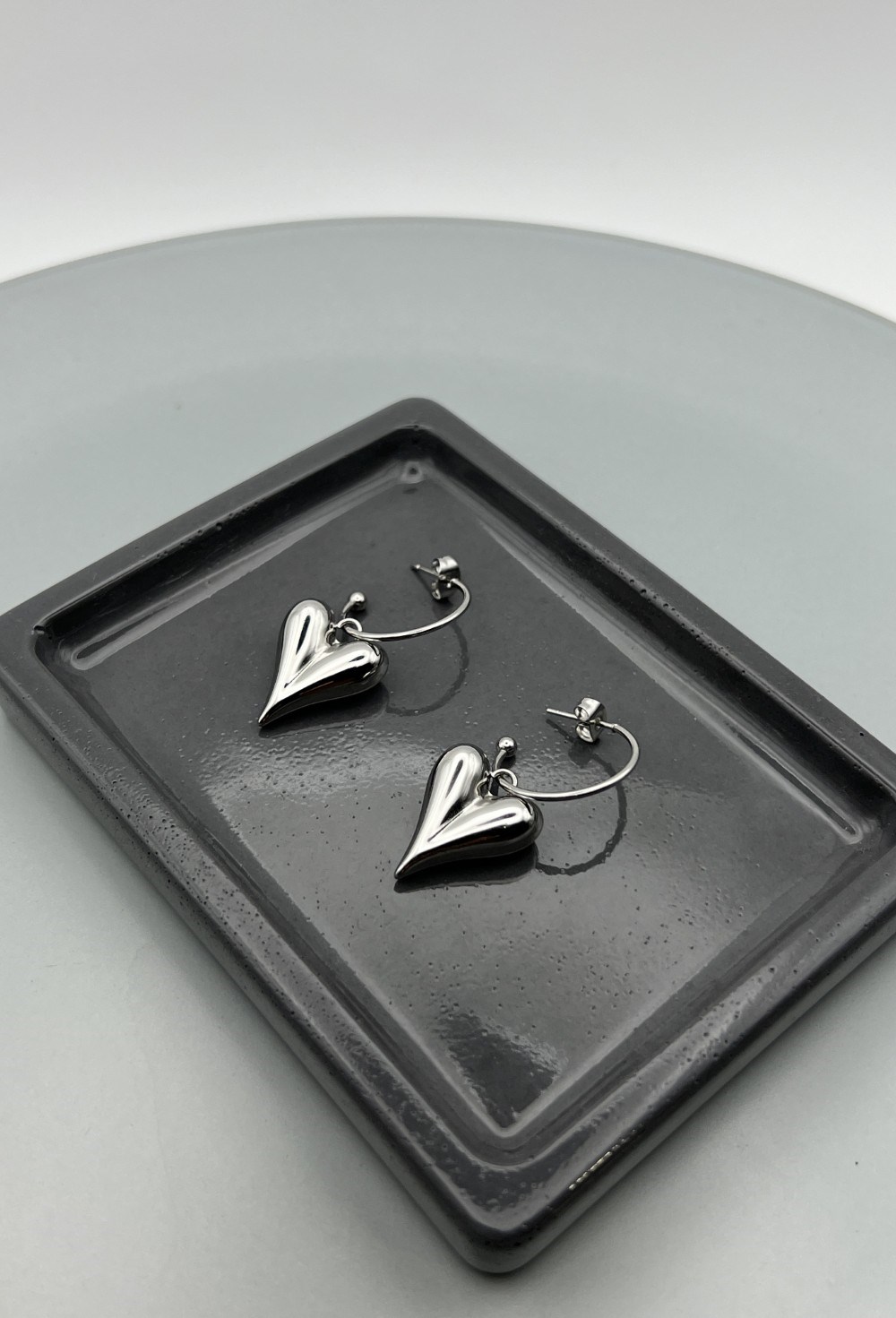 Серьги с крупным сердцем - фото 83884