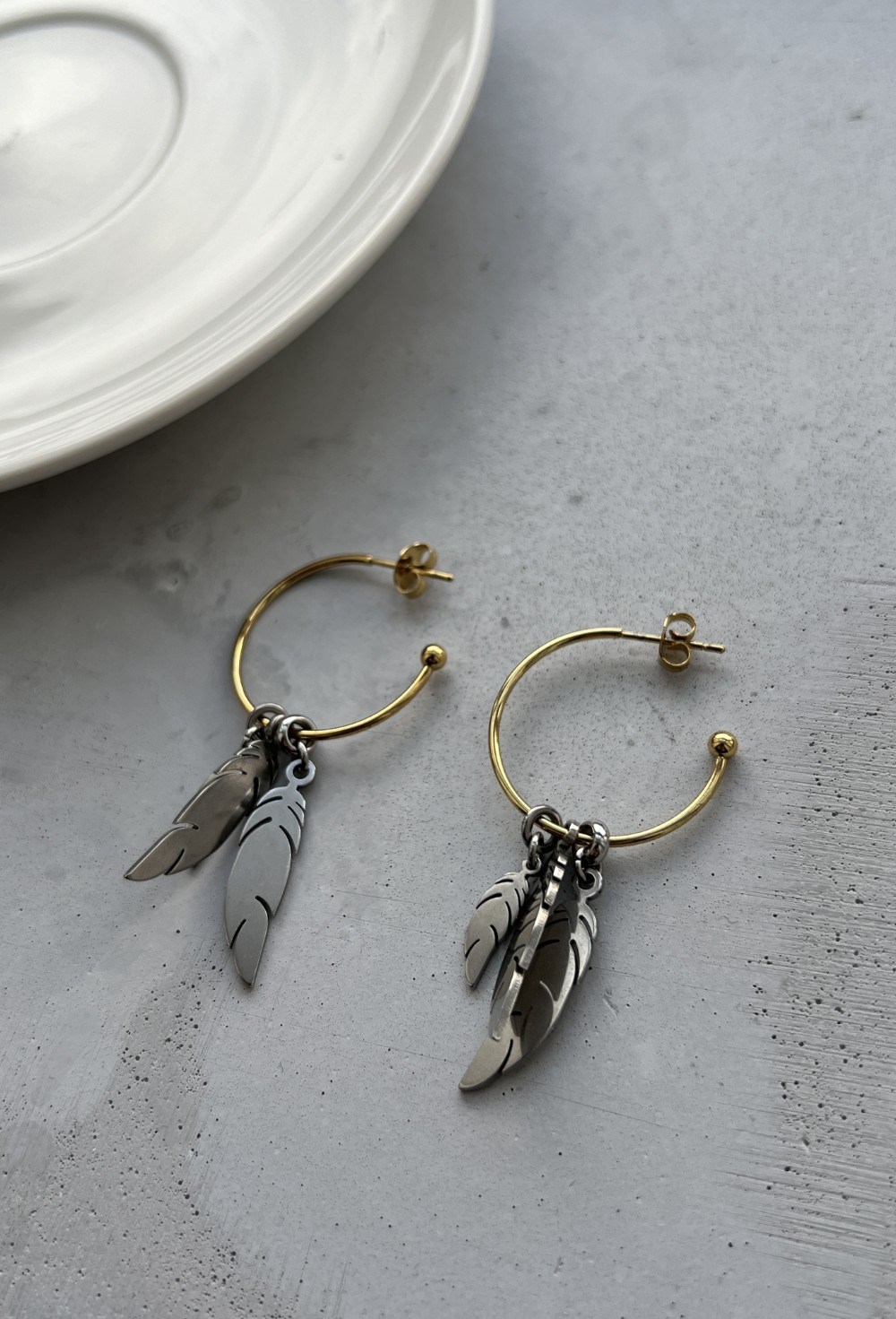 Серьги с перышками - фото 83902