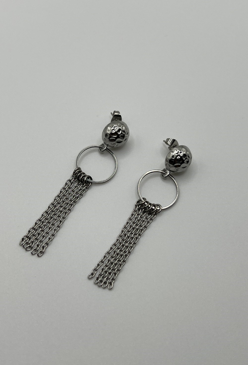 Серьги с колечками и цепями - фото 83999