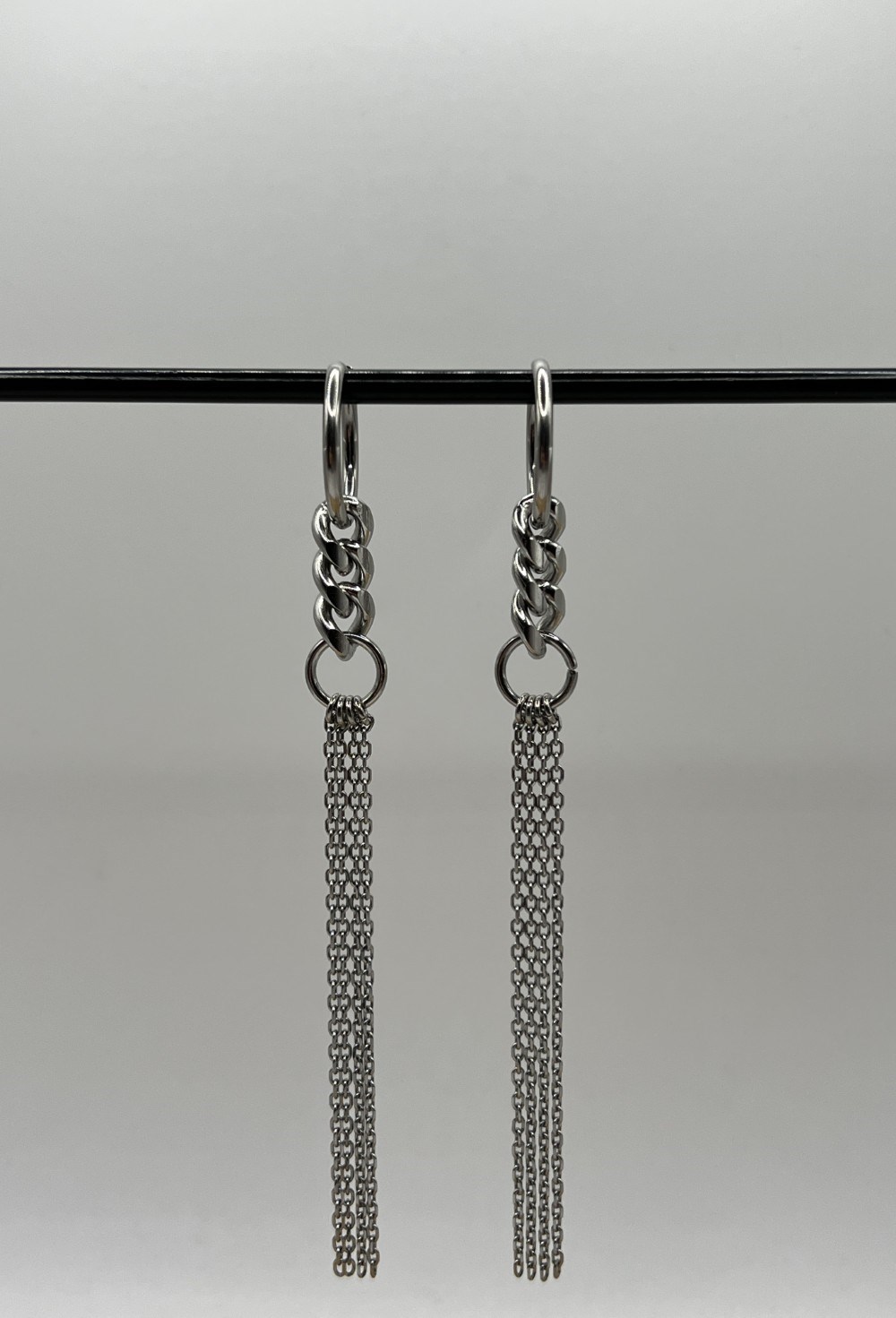 Серьги с крупными звеньями и цепями - фото 84014