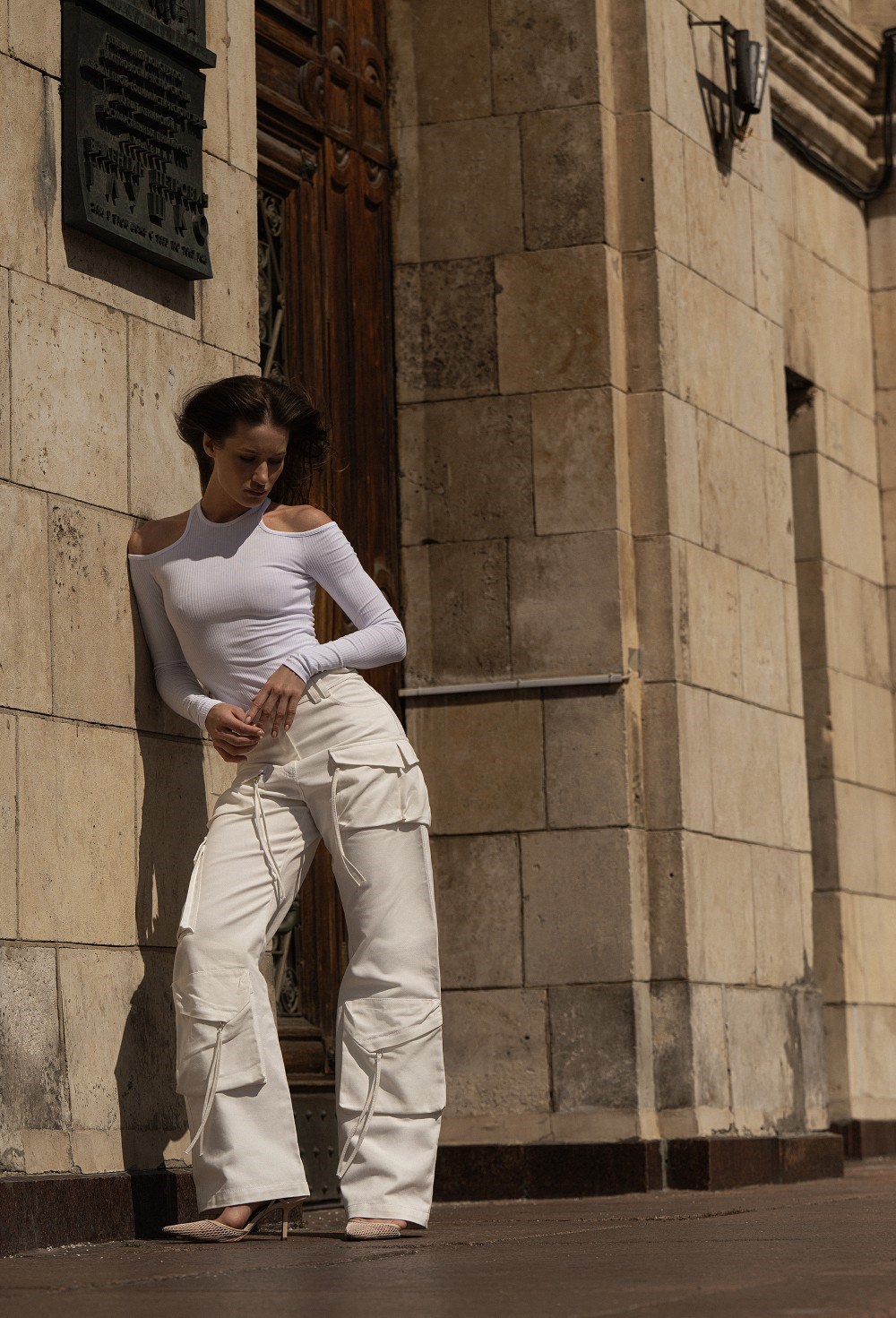 Джинсы-карго из плотного хлопка - фото 84158