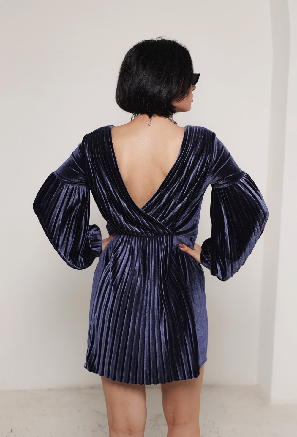 Платье бархатное сливовое «Плесе» - фото 89259