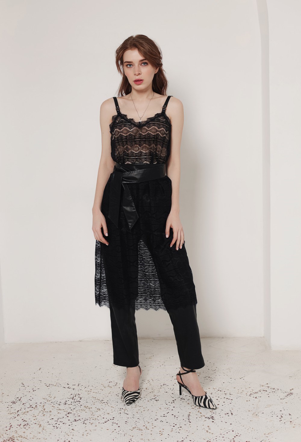 Платье комбинация "Кружево" в комплекте с ремнем - фото 89271