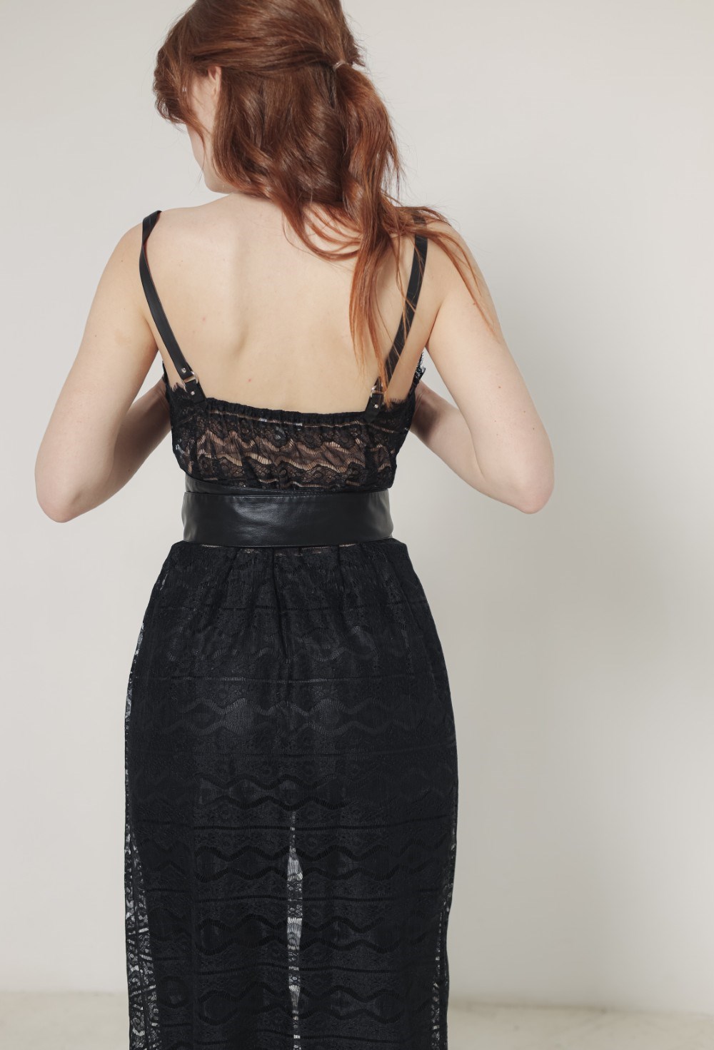 Платье комбинация "Кружево" в комплекте с ремнем - фото 89272