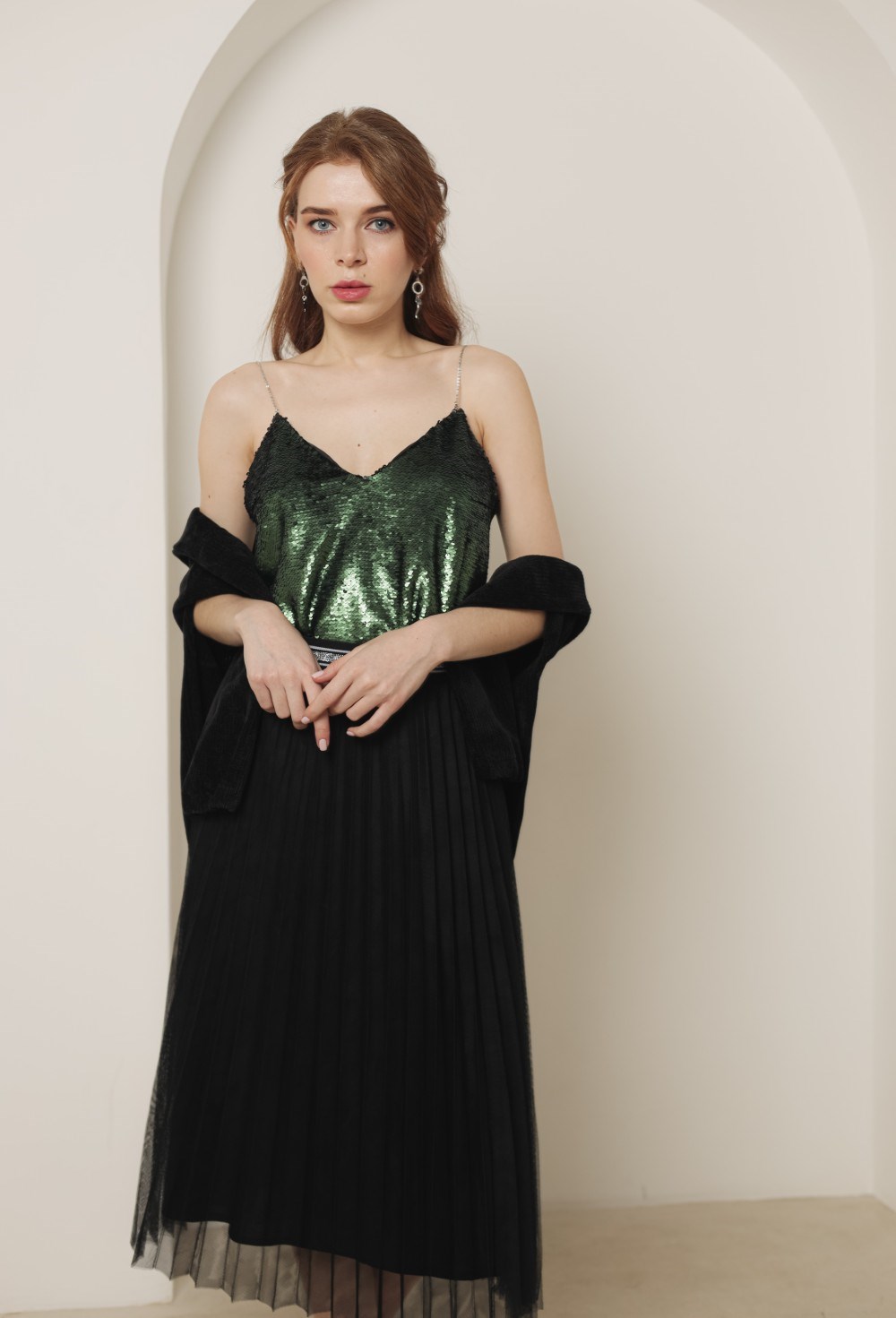 Топ "Зеленые паетки" - фото 89320