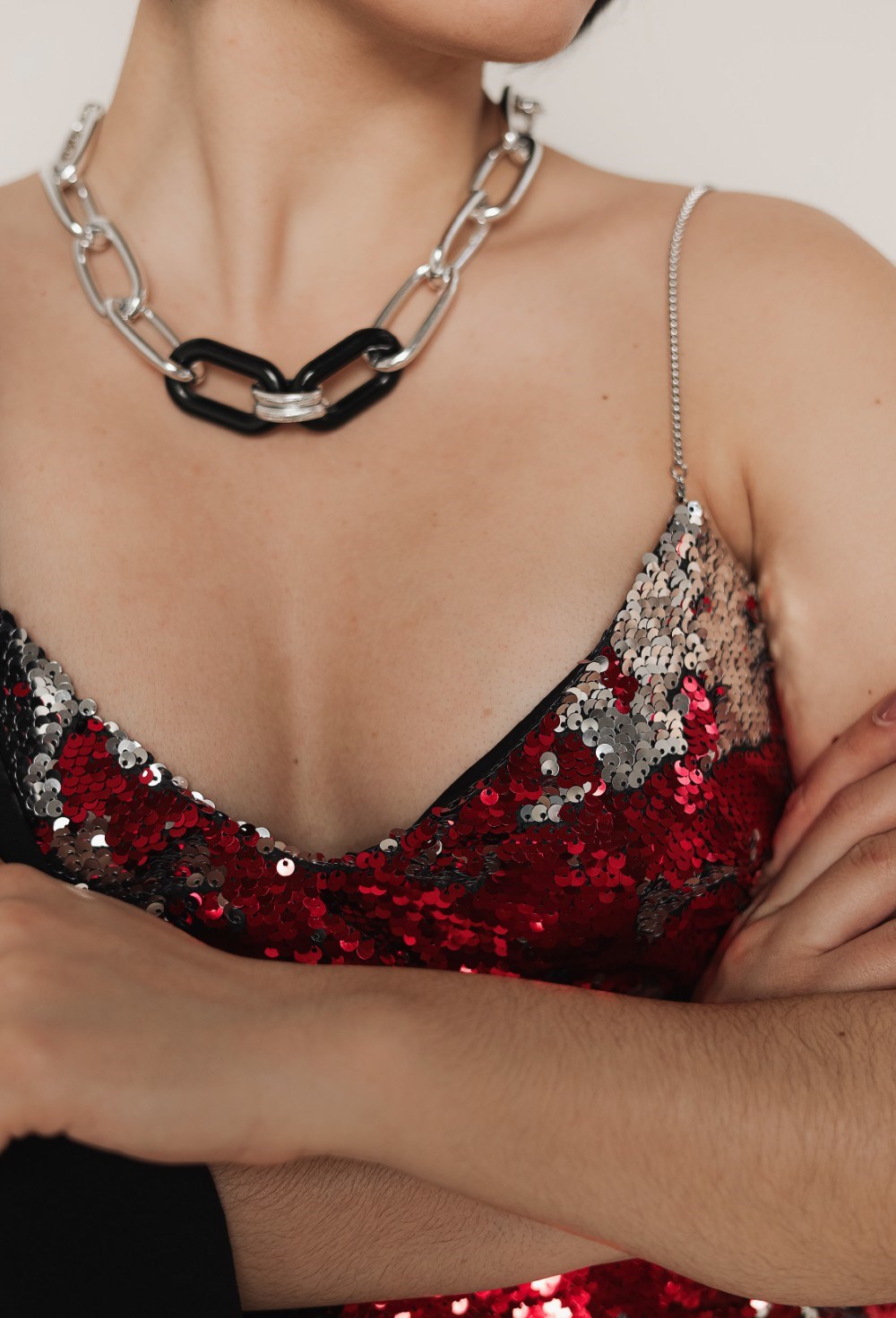 Топ "Красные паетки" - фото 89324