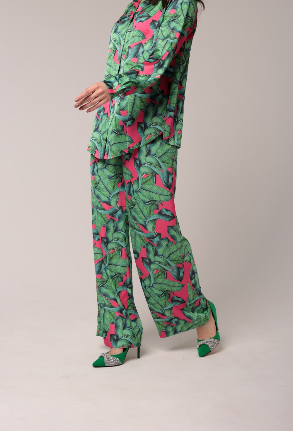 Брюки  ПРИНТ "ЛИСТЬЯ" - фото 91117