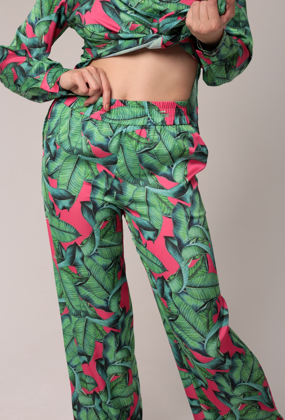 Брюки  ПРИНТ "ЛИСТЬЯ" - фото 91118