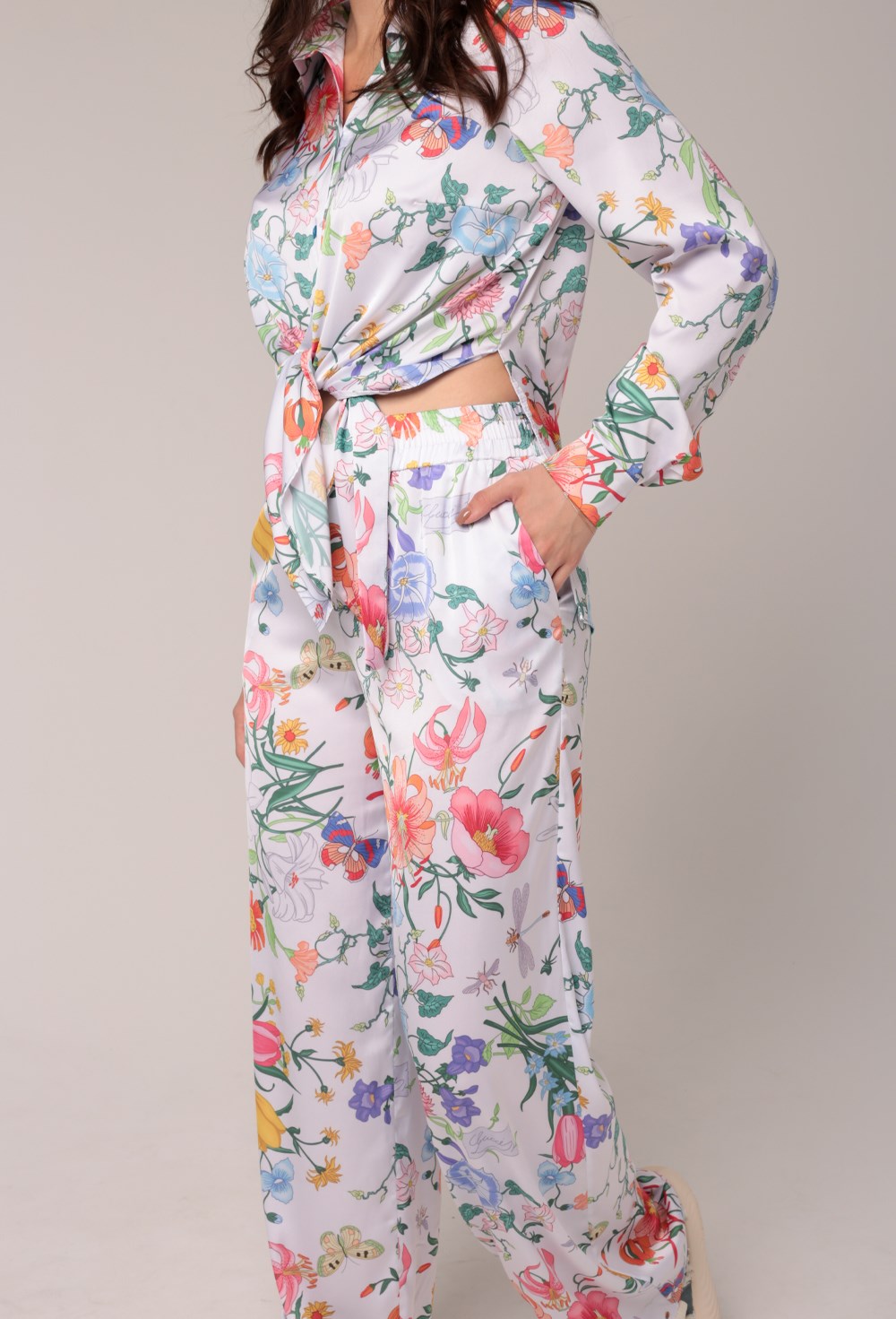 Брюки  ПРИНТ "ЦВЕТЫ" - фото 91128