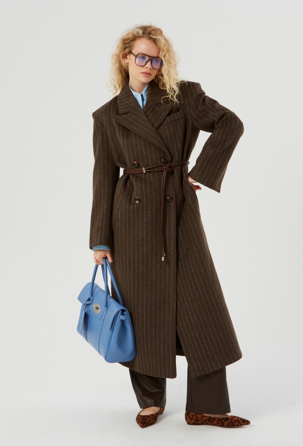 Пальто удлиненное с воротником - фото 91591