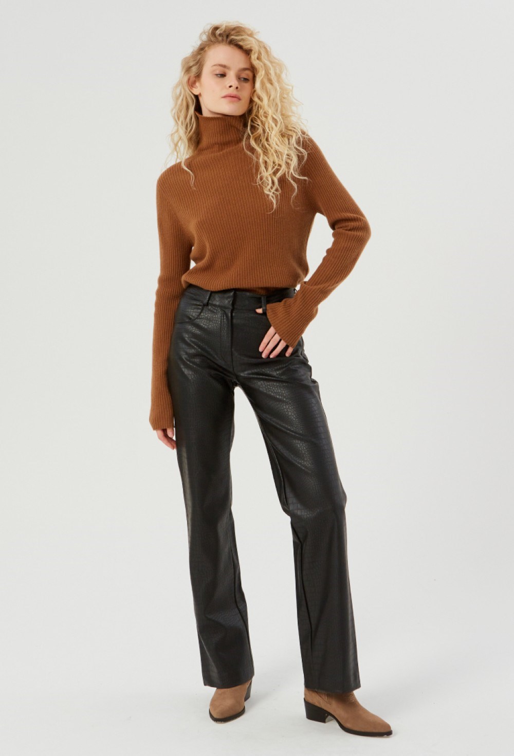 Брюки из экокожи - фото 91678