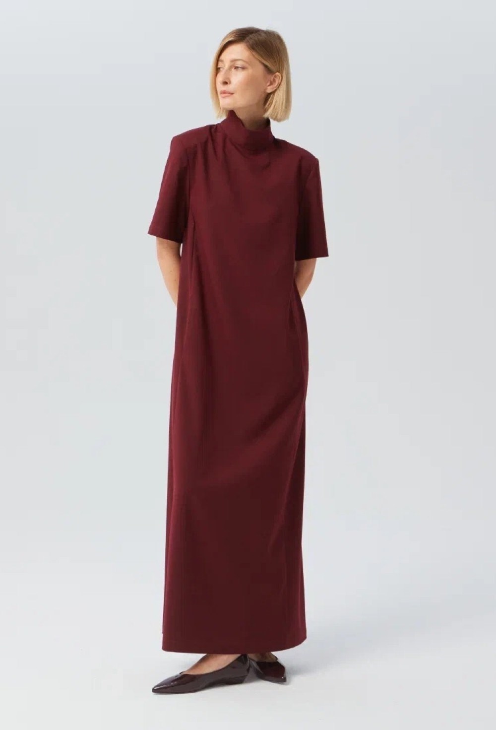 Платье с воротником-стойкой - фото 91777