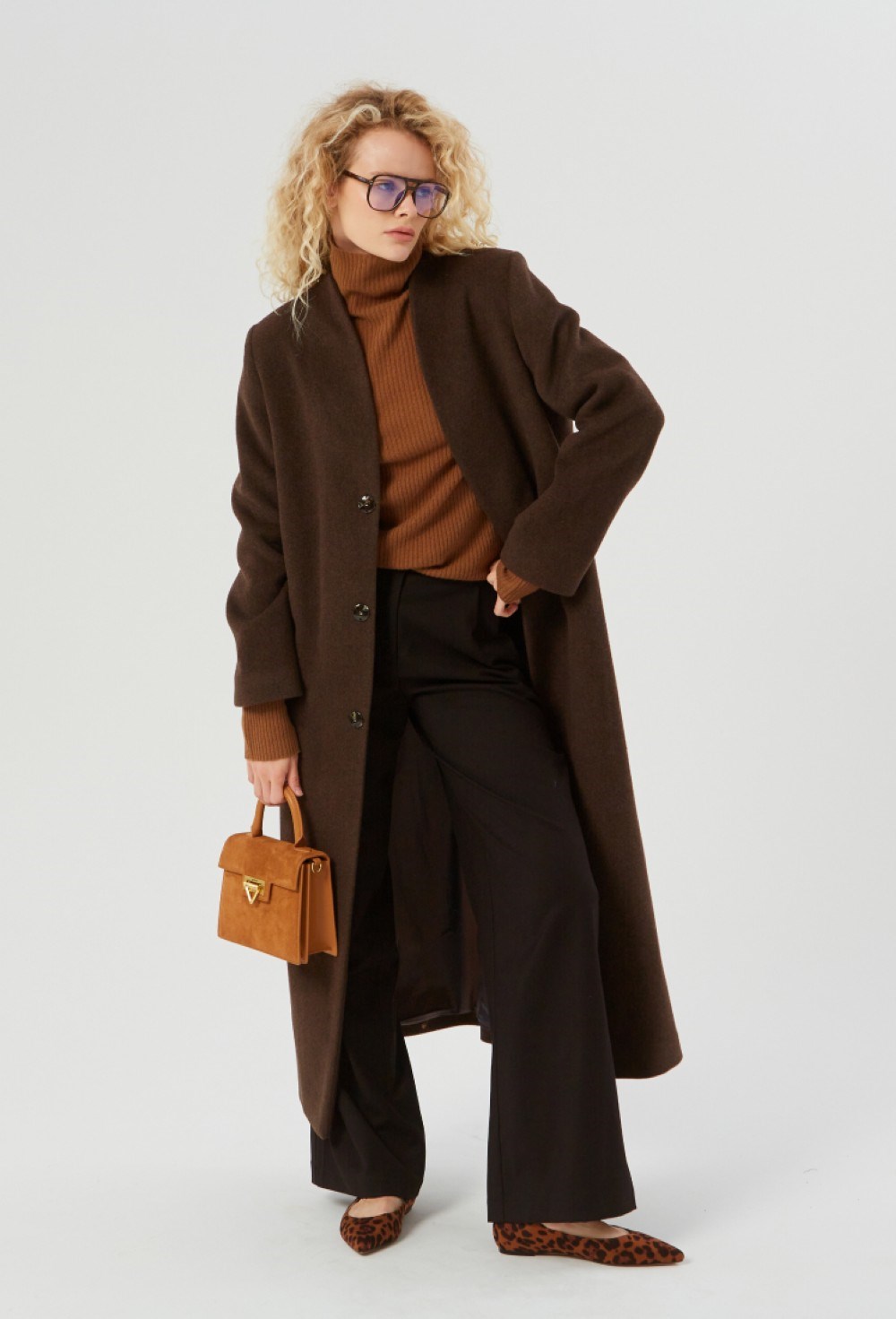 Пальто удлиненное с воротником - фото 91881