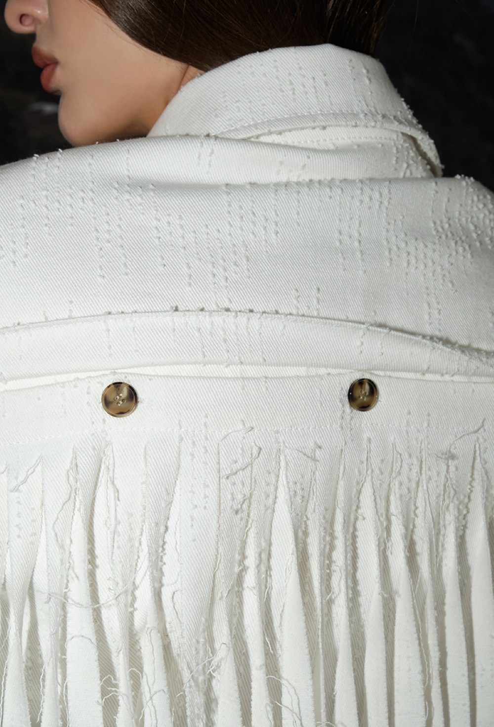 Рубашка джинсовая с бахромой - фото 92781