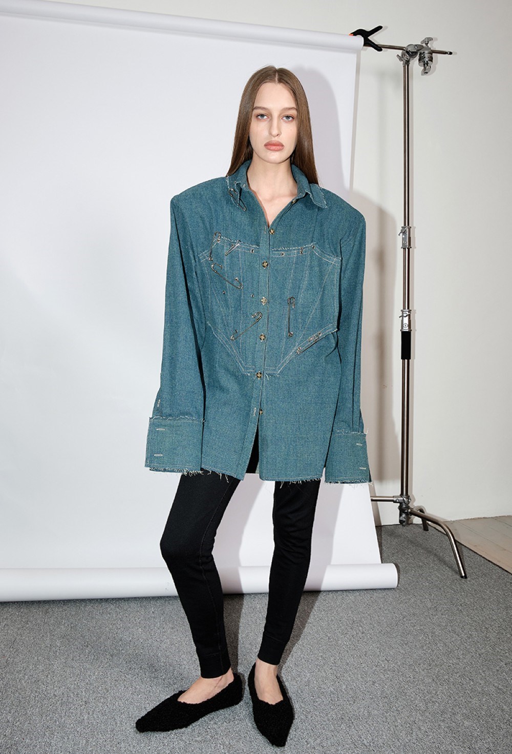 Куртка джинсовая с корсетом - фото 92788