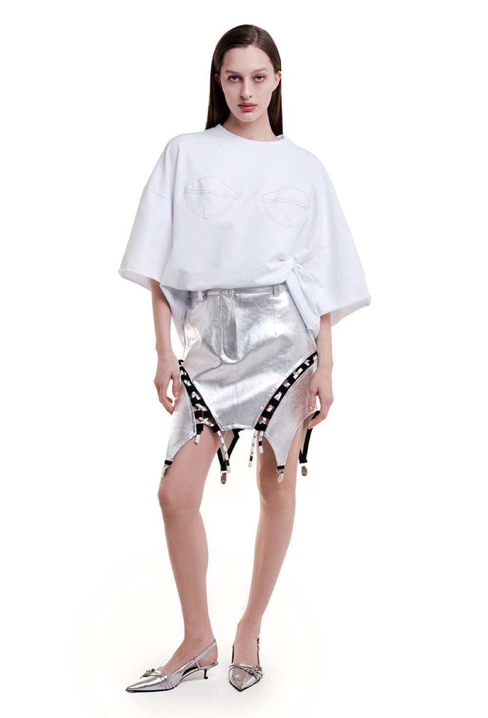 Юбка Metallica на шнуровке мини - фото 92884