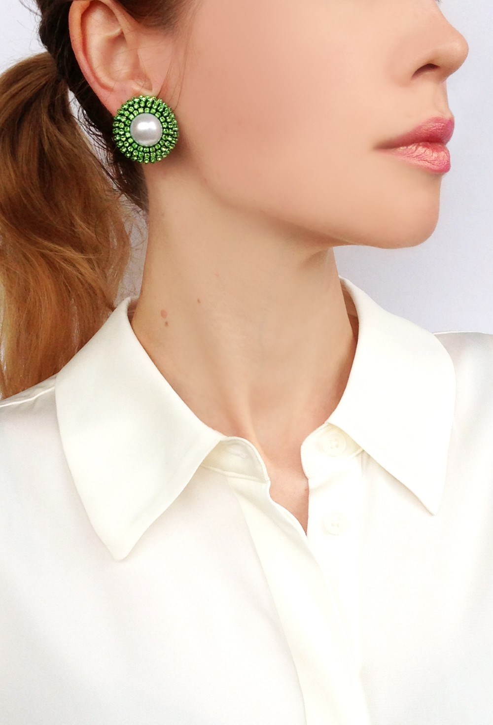 клипсы пуссеты зеленые - фото 94309