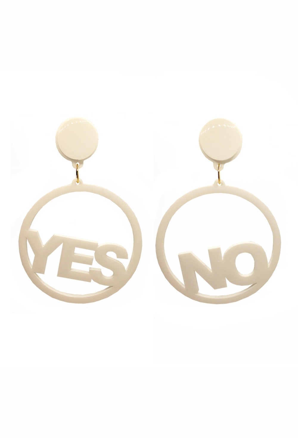 серьги YES/NO белые - фото 94318