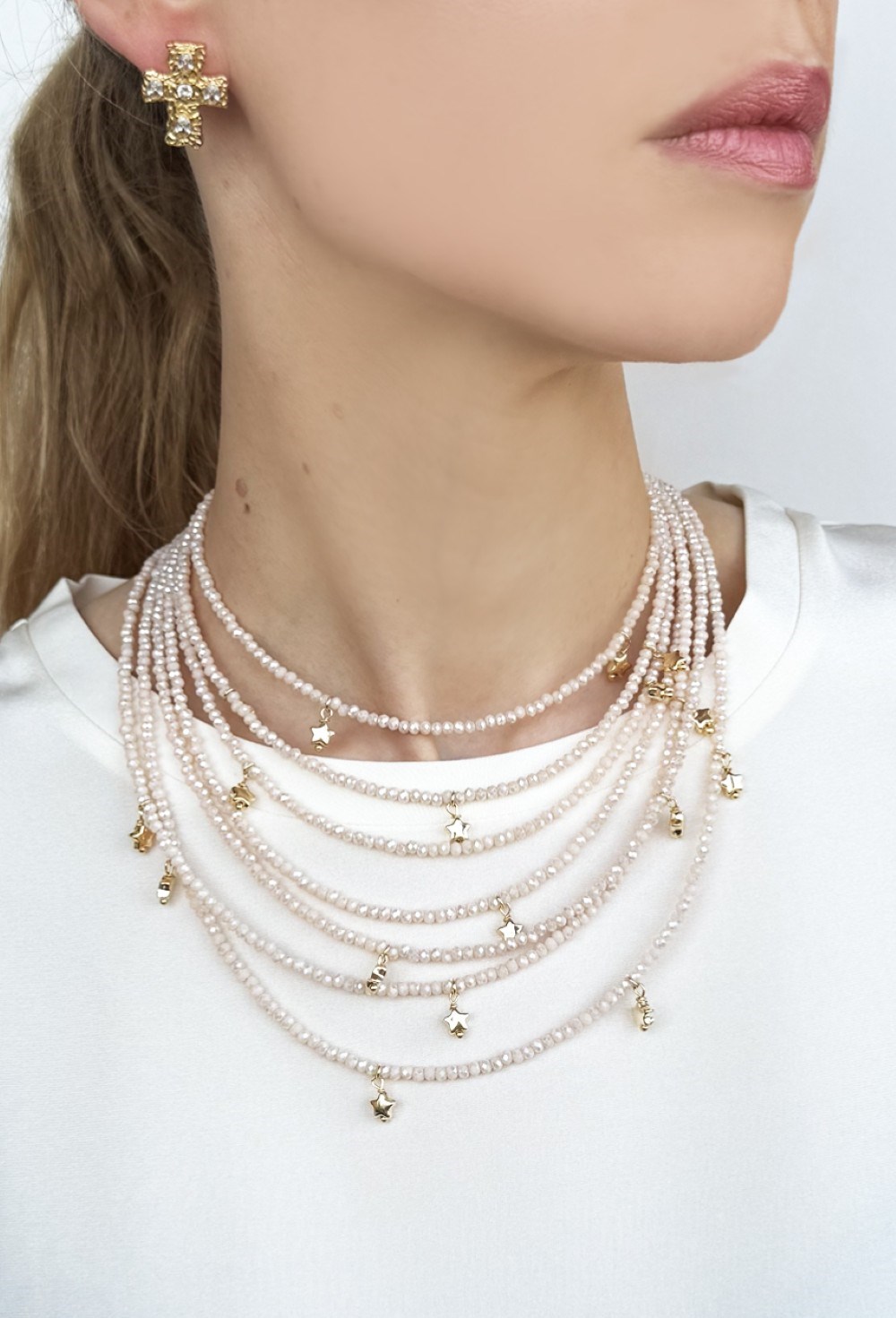 Серьги крестики мини - фото 94322